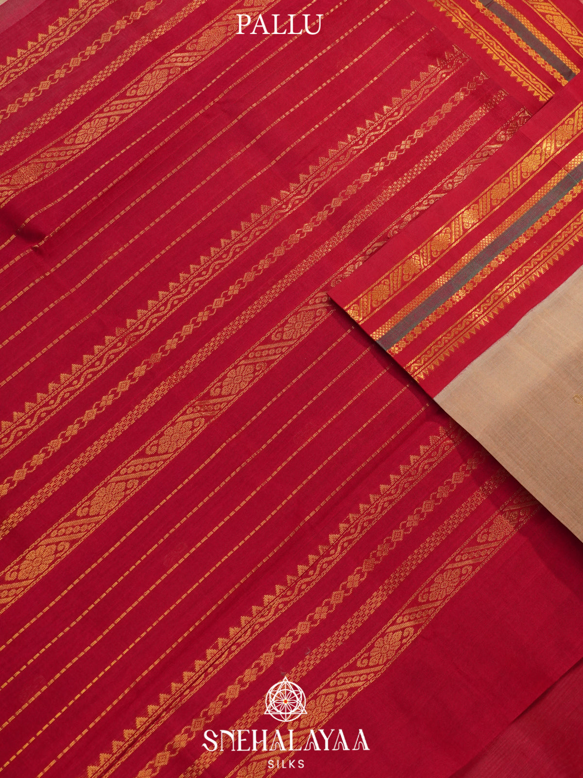 Beige Kanchi Silk Cotton Saree