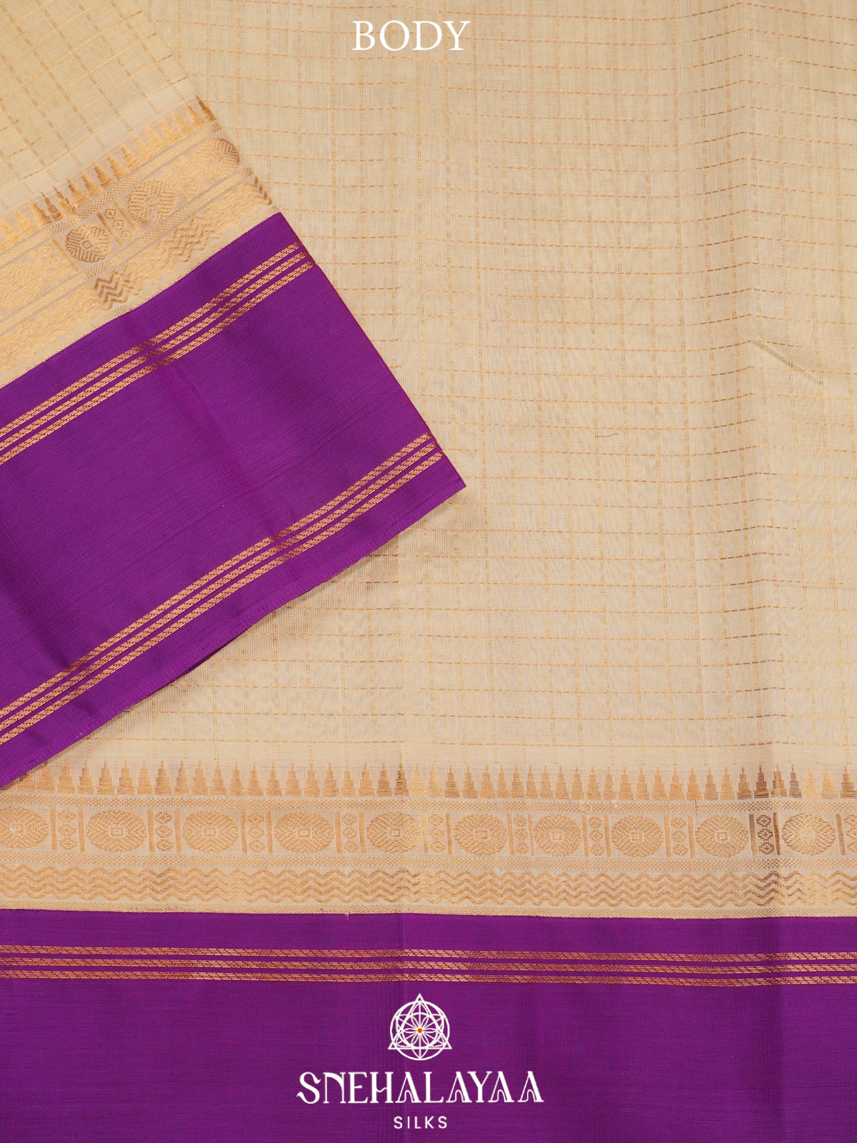 Cream Kanchi Silk Cotton Saree