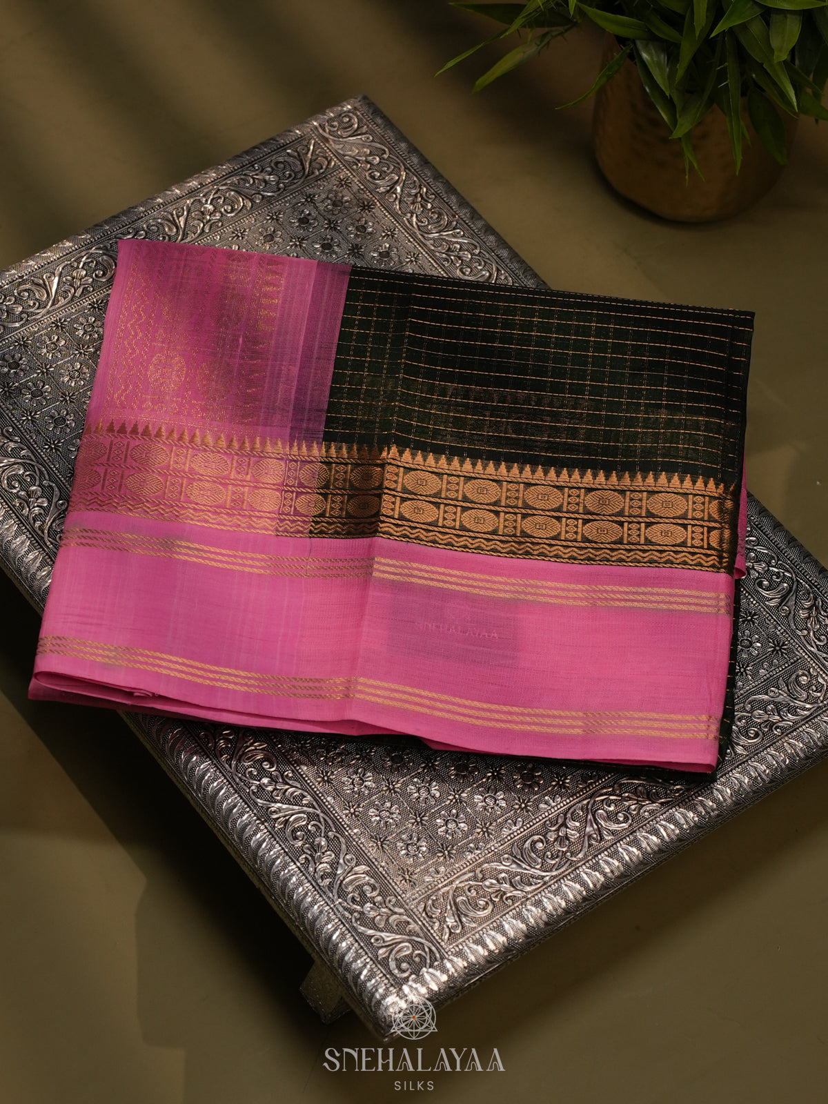 Forest Green Kanchi Silk Cotton Saree