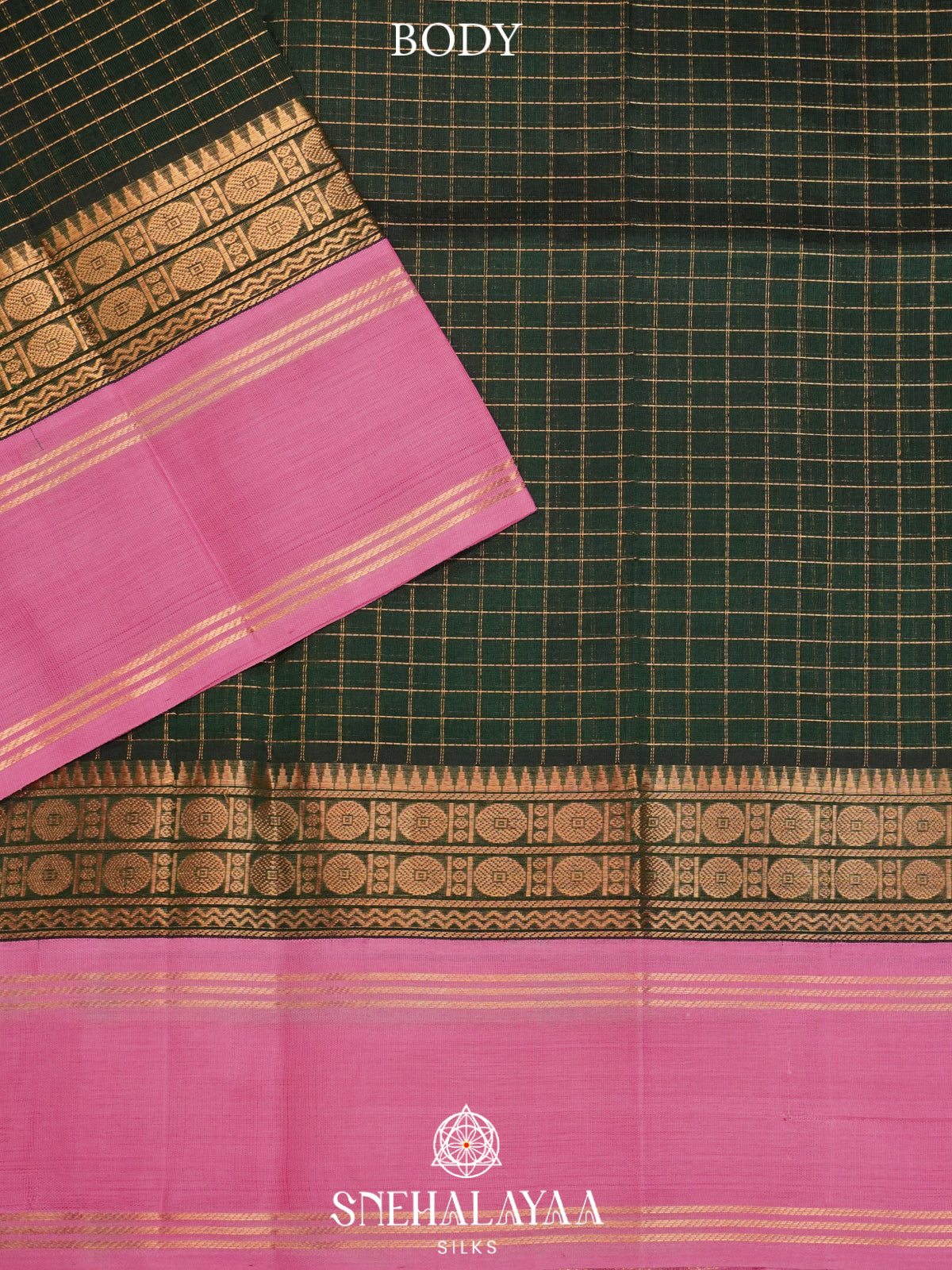 Forest Green Kanchi Silk Cotton Saree