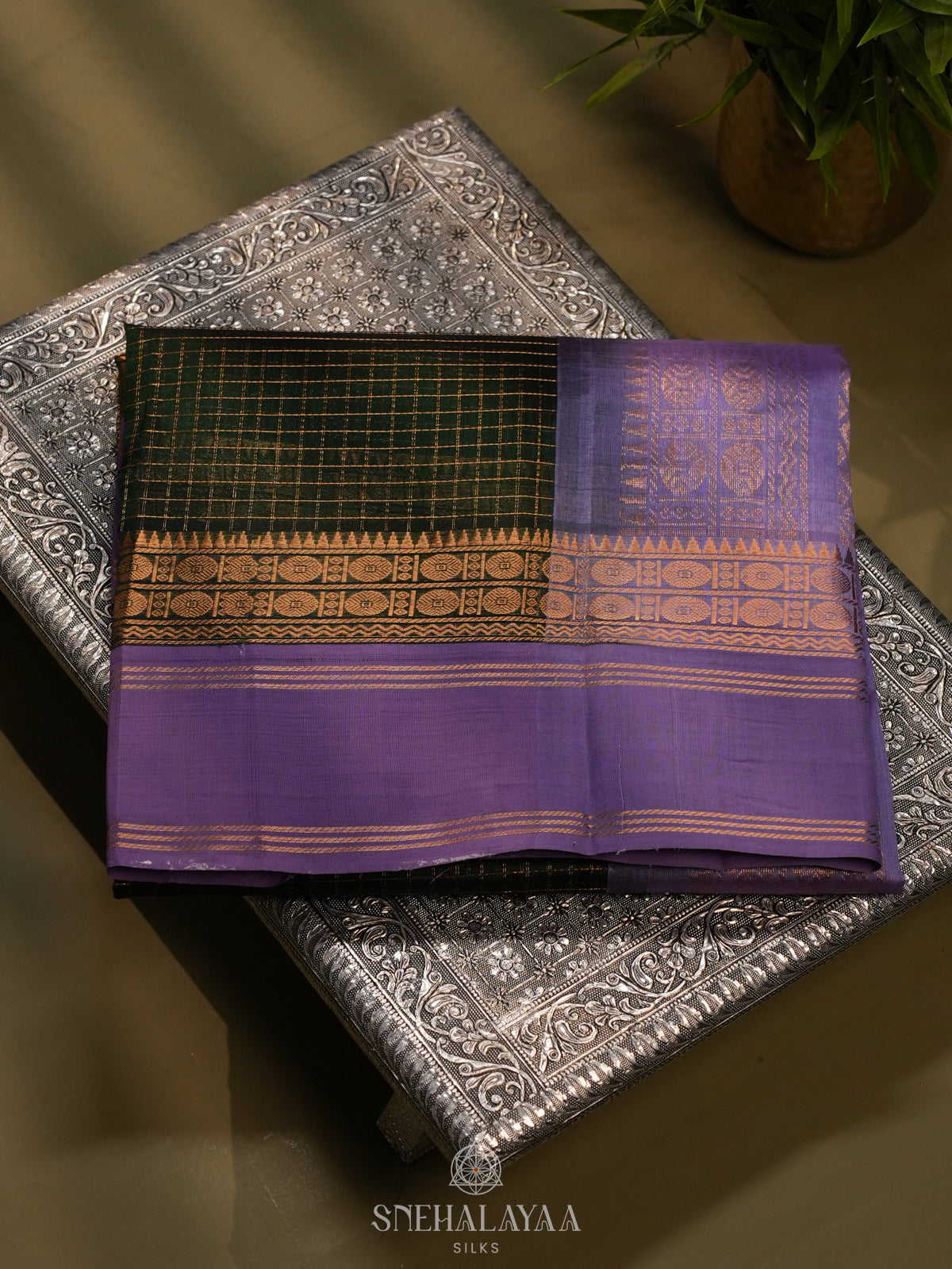 Forest Green Kanchi Silk Cotton Saree