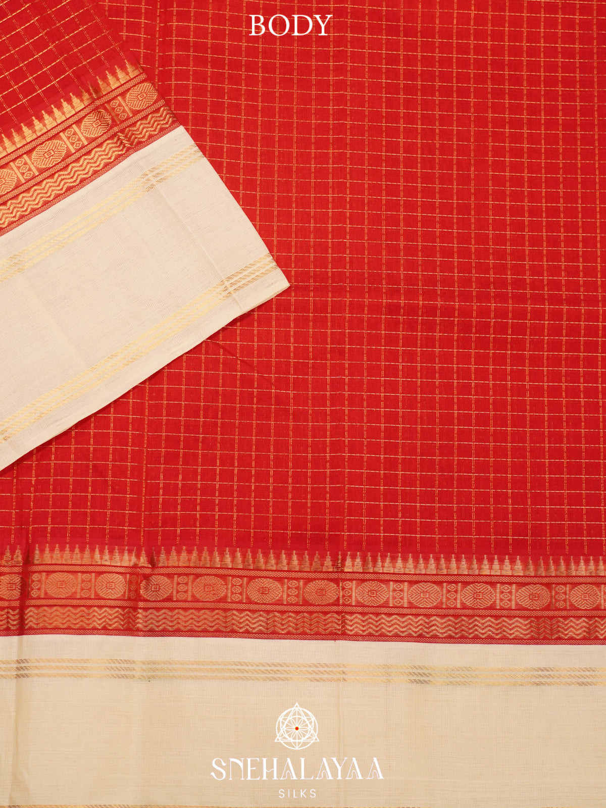 Red Kanchi Silk Cotton Saree