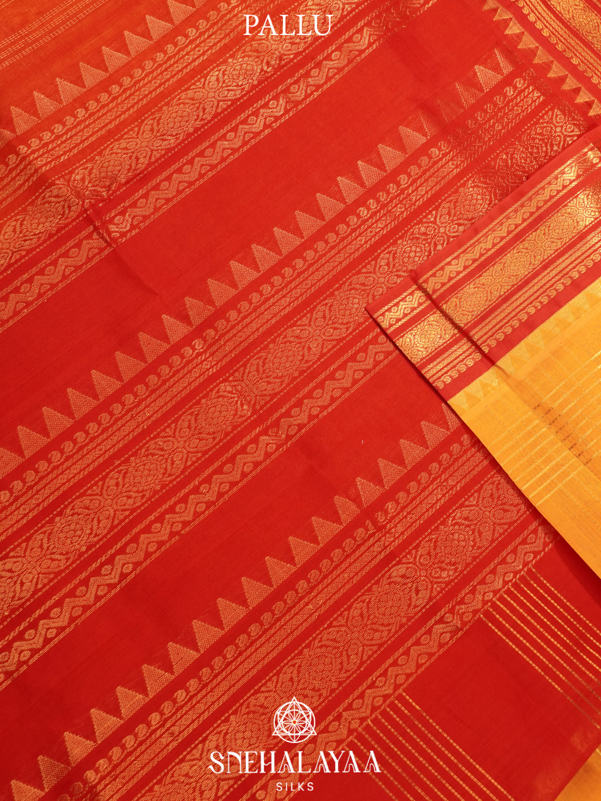 Orange Kanchi Silk Cotton Saree