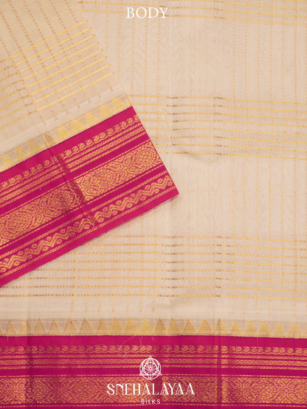 Cream Kanchi Silk Cotton Saree
