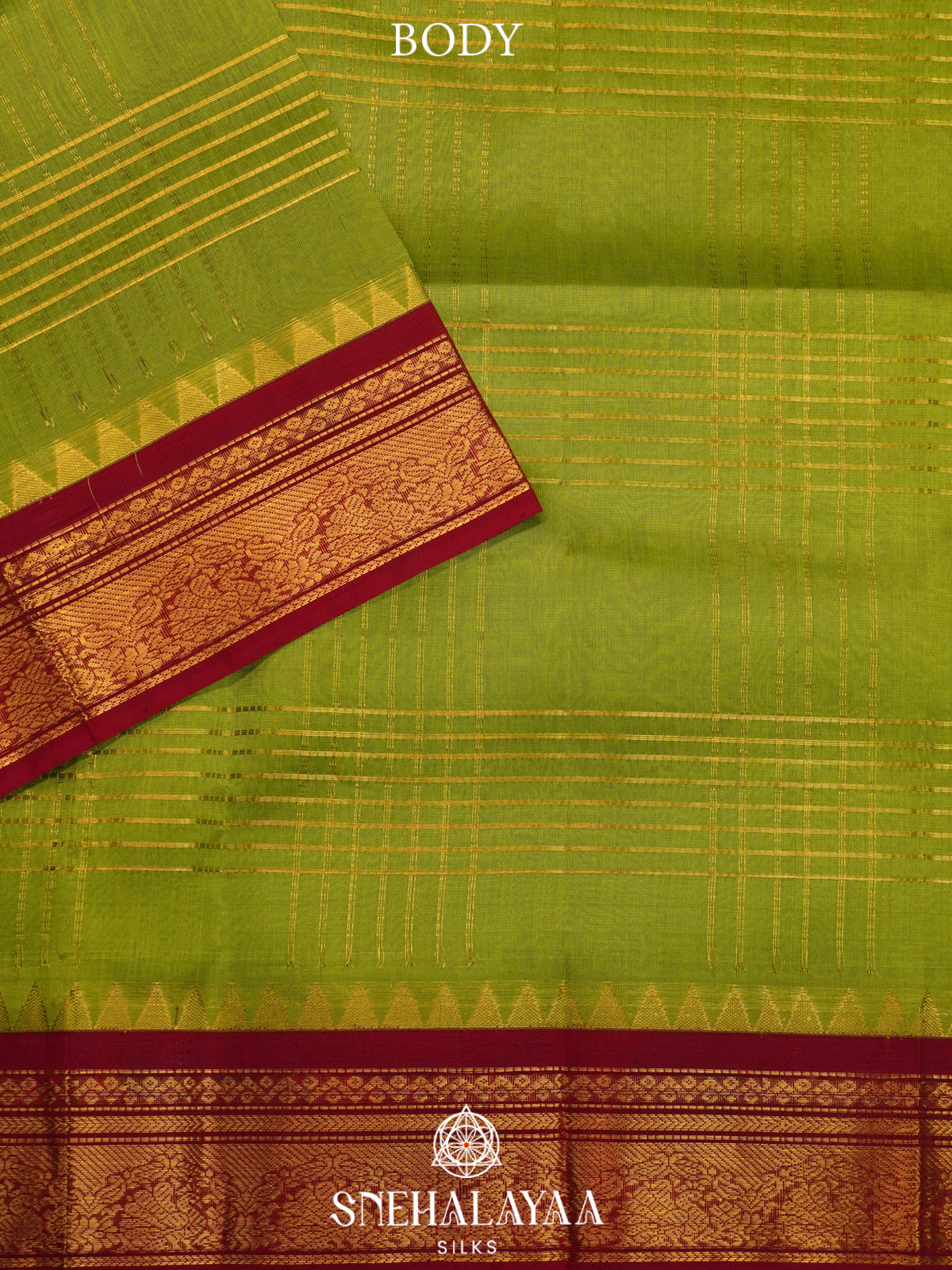 Lime Green Kanchi Silk Cotton Saree