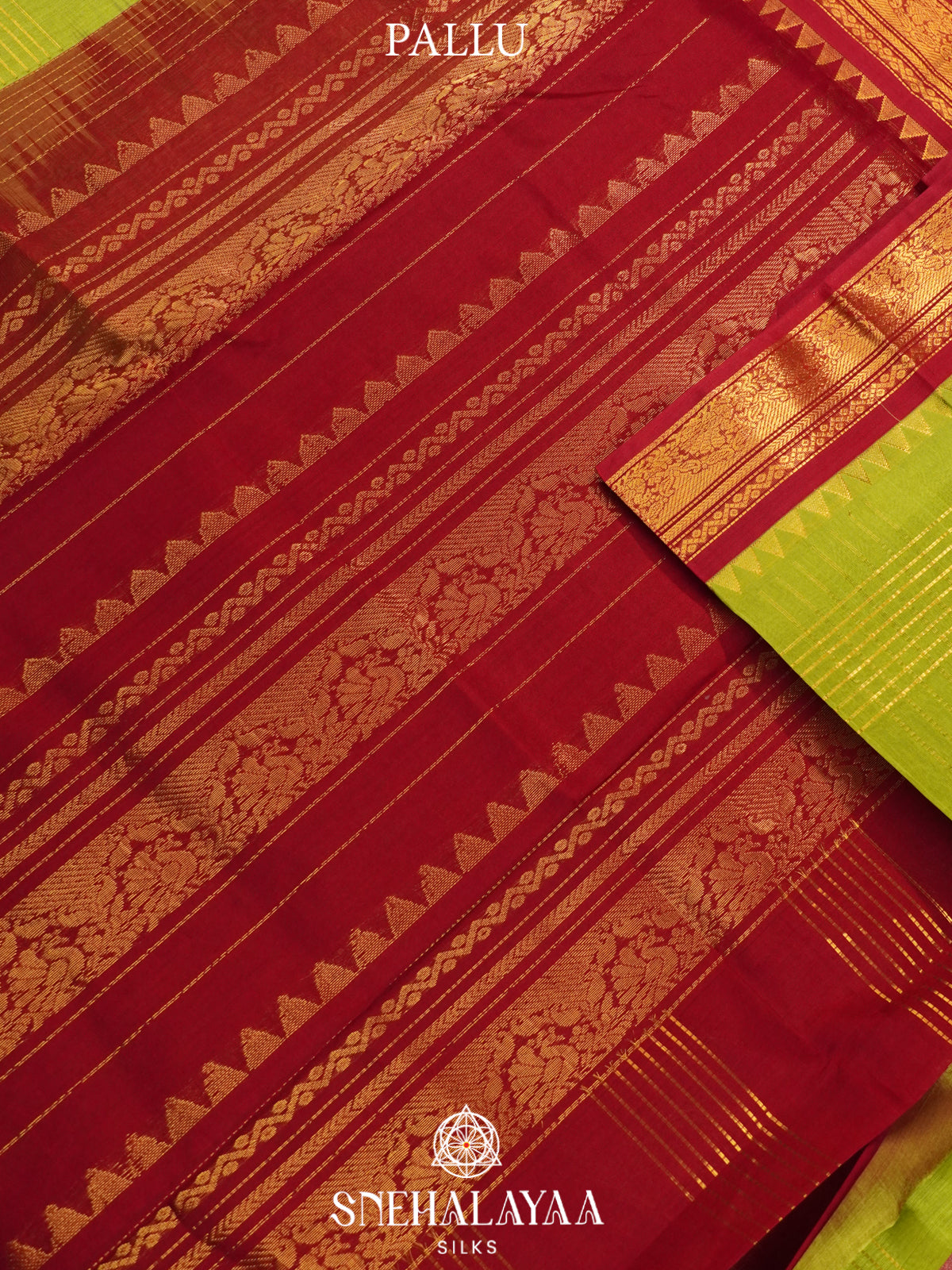 Lime Green Kanchi Silk Cotton Saree
