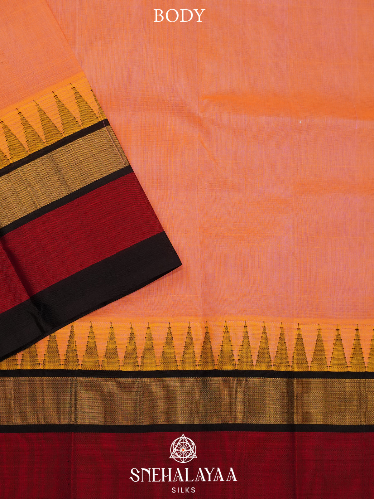 Peach Kanchi Silk Cotton Saree