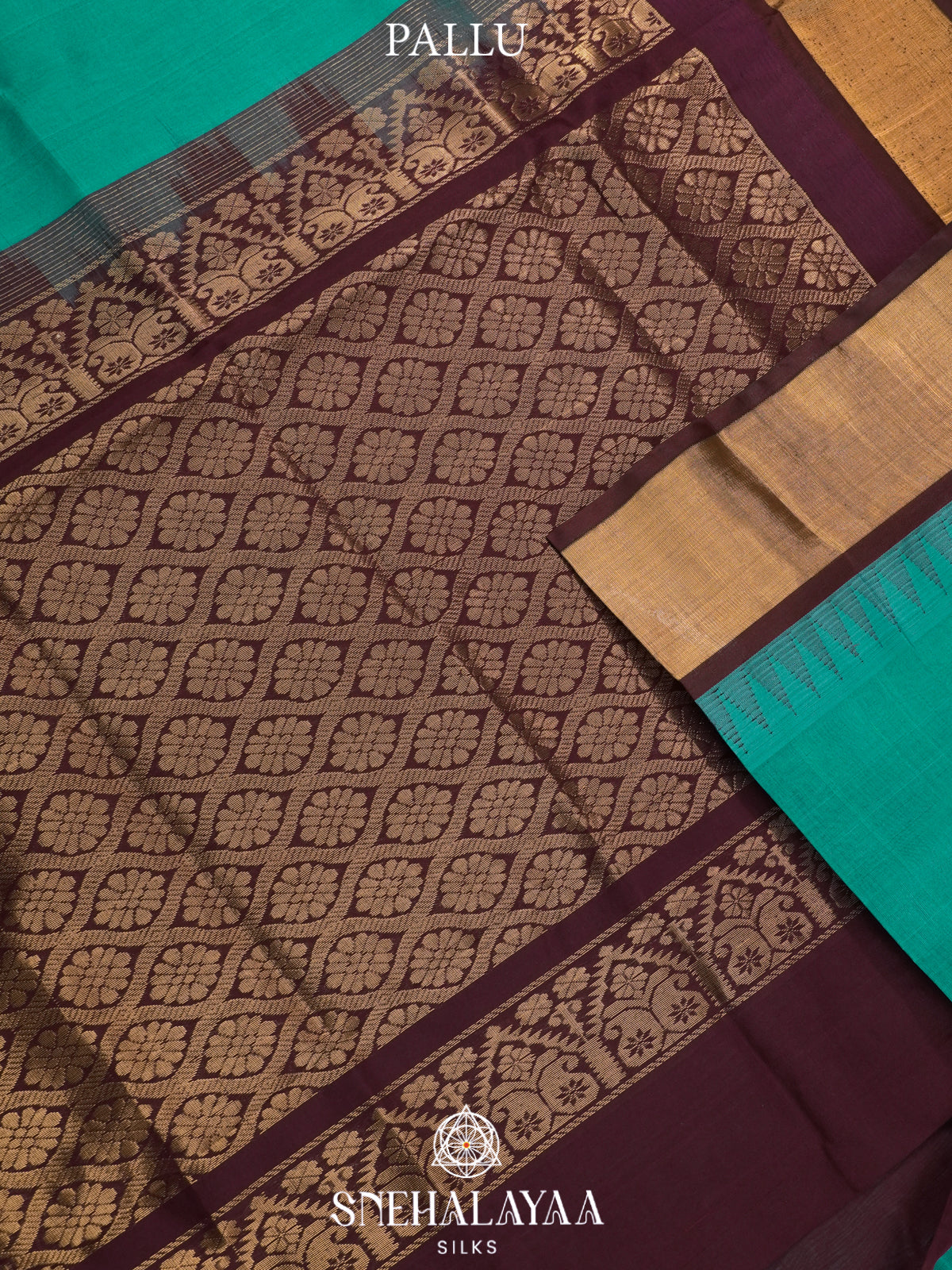 Teal Green Kanchi Silk Cotton Saree