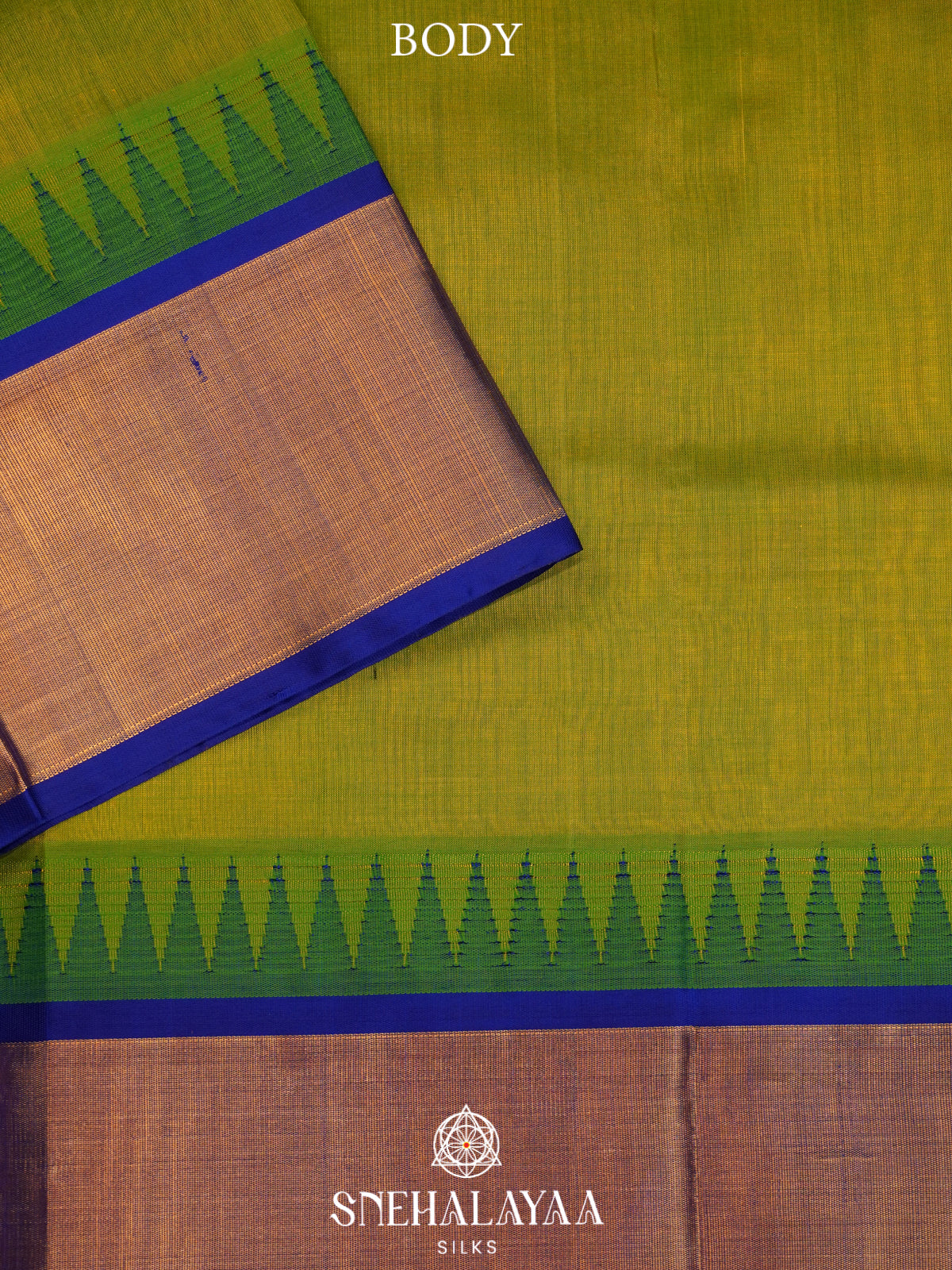Lime Green Kanchi Silk Cotton Saree