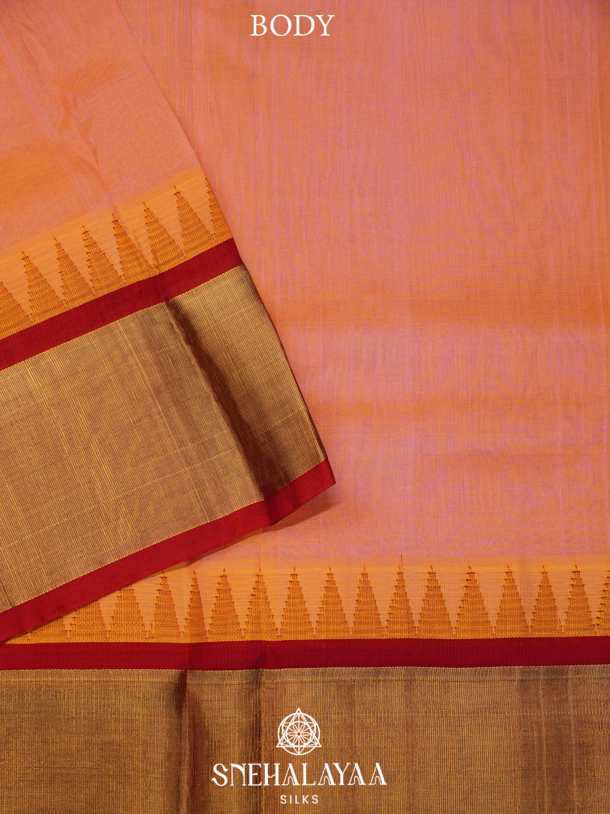 Peach Kanchi Silk Cotton Saree