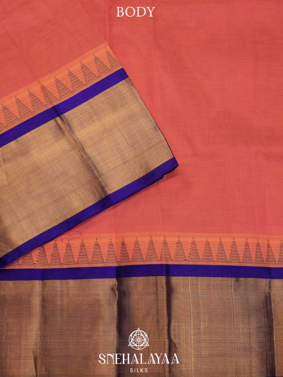 Peach Kanchi Silk Cotton Saree