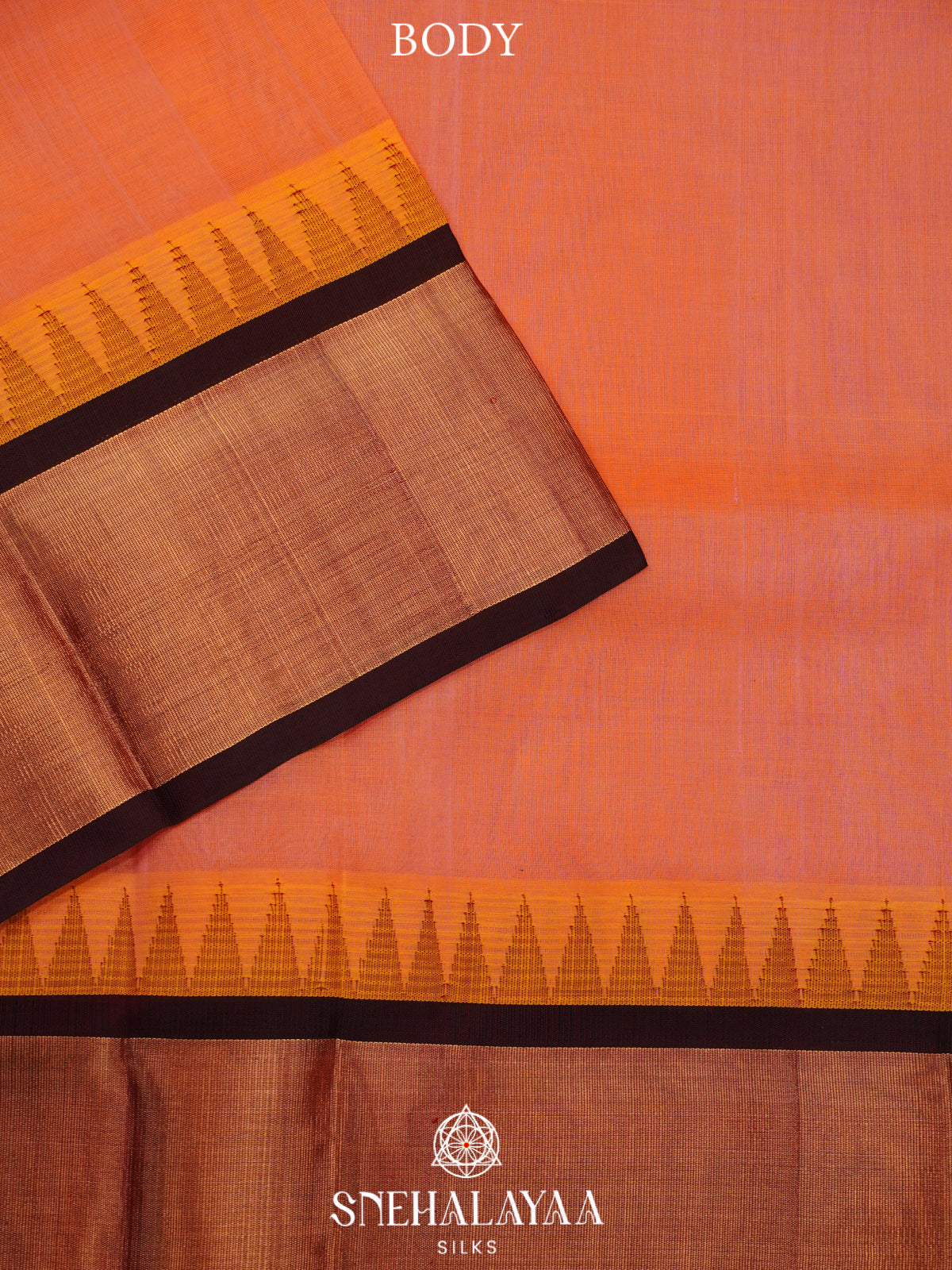 Peach Kanchi Silk Cotton Saree