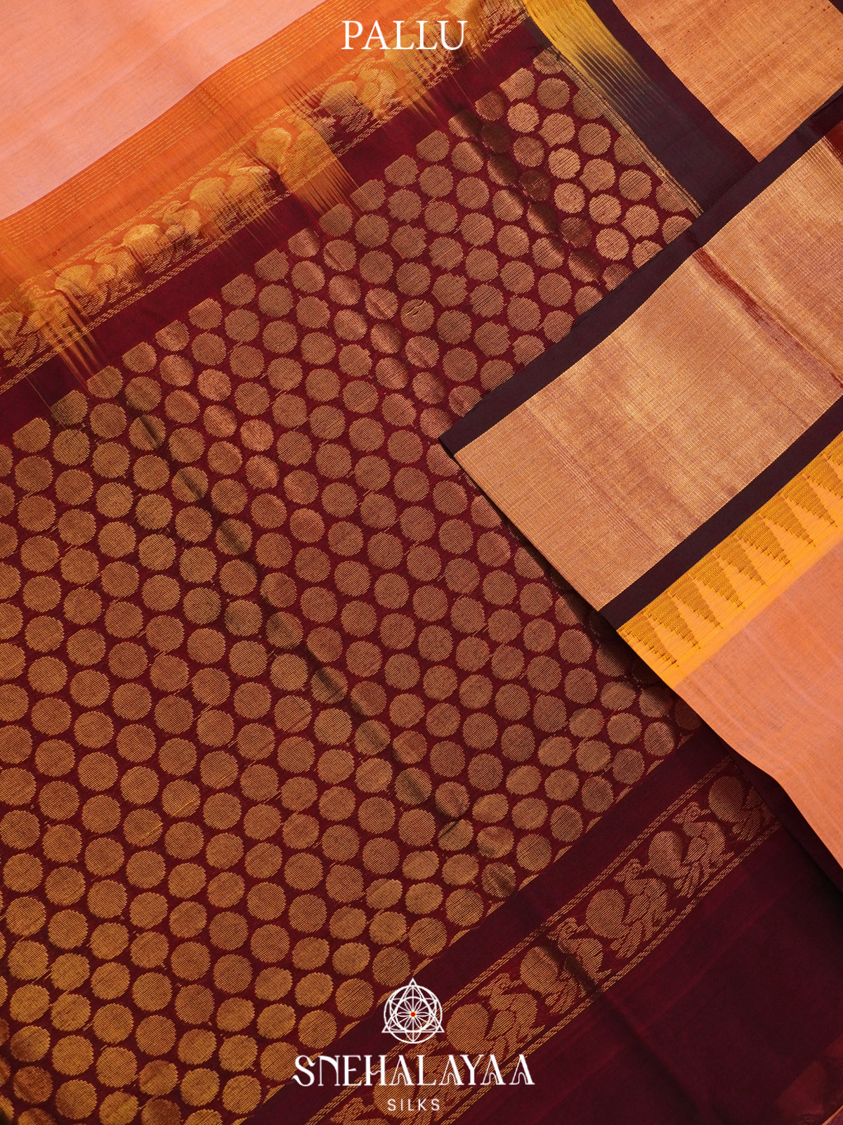 Peach Kanchi Silk Cotton Saree
