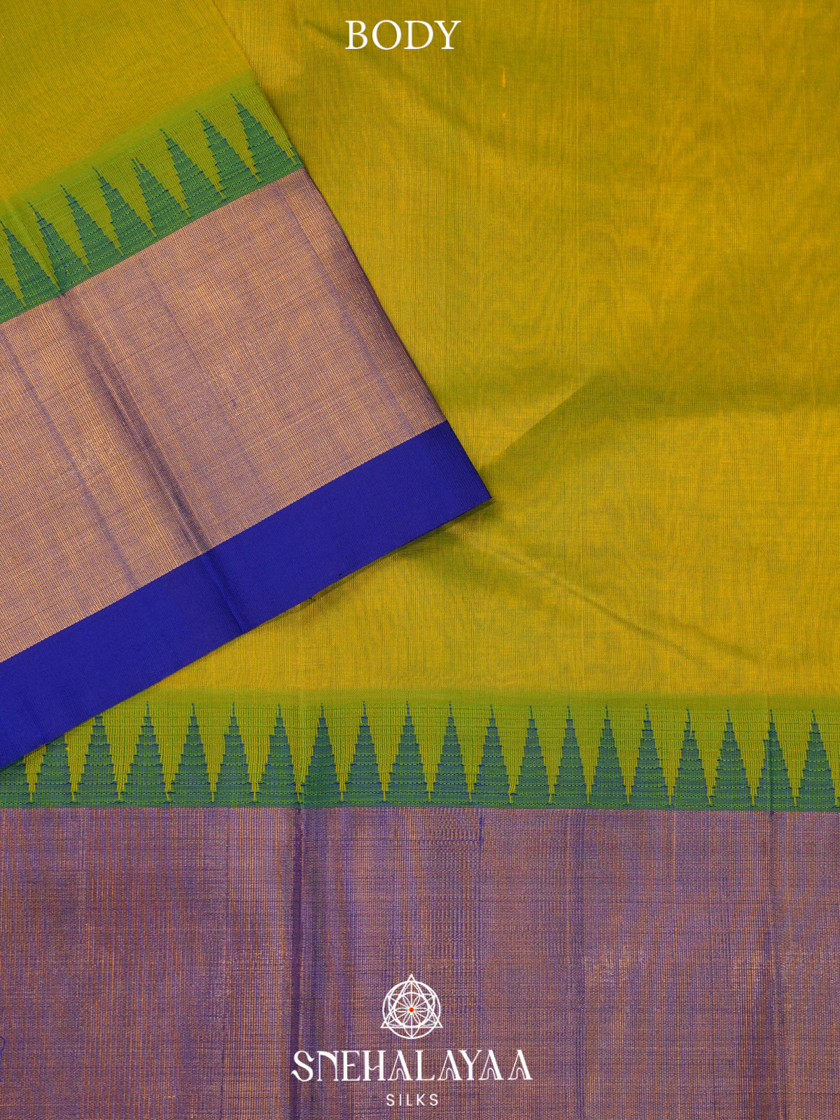 Lime Green Kanchi Silk Cotton Saree