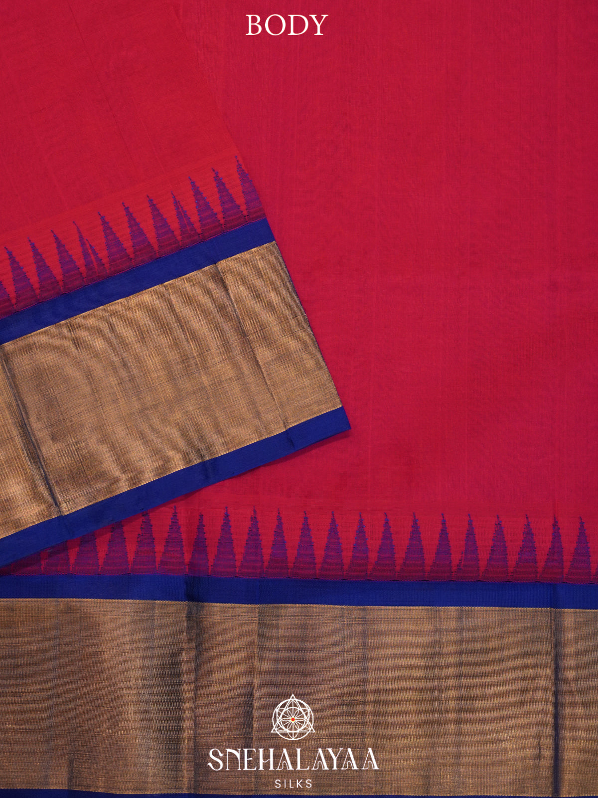 Ruby Red Kanchi Silk Cotton Saree