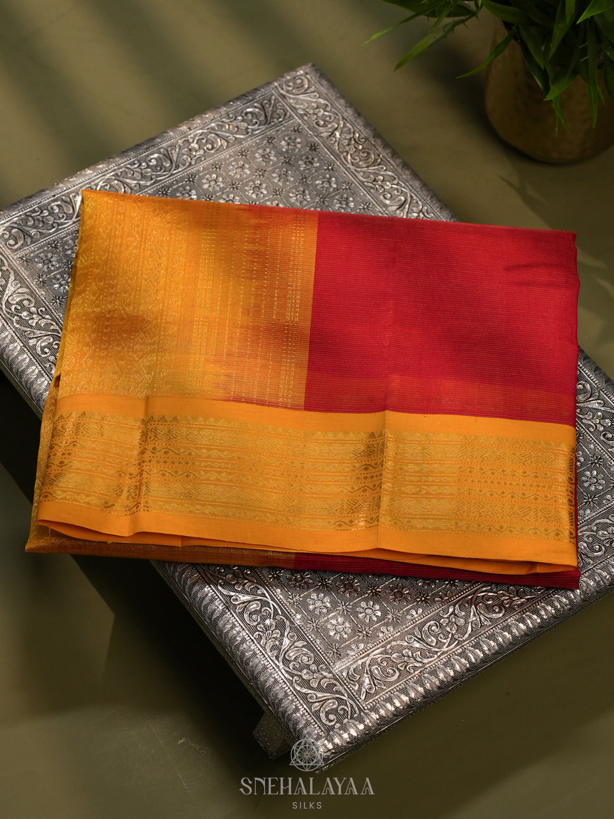 Red Kanchi Silk Cotton Saree