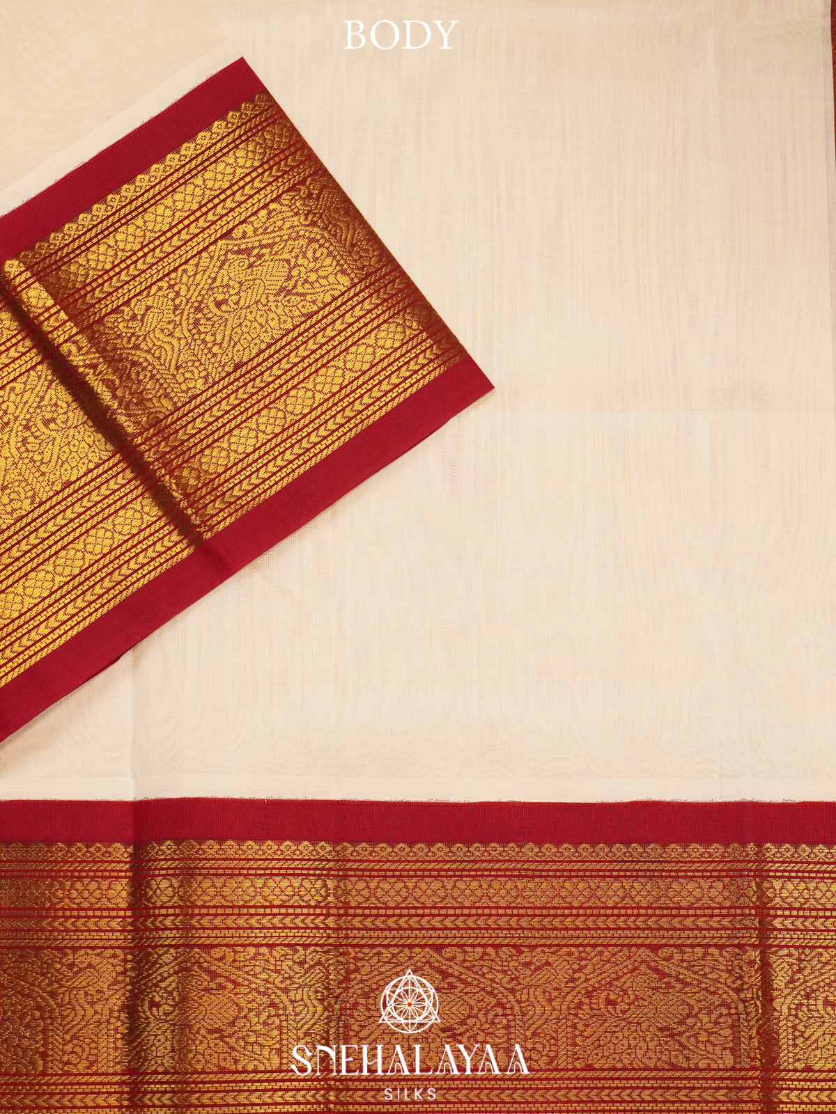 Cream Kanchi Silk Cotton Saree