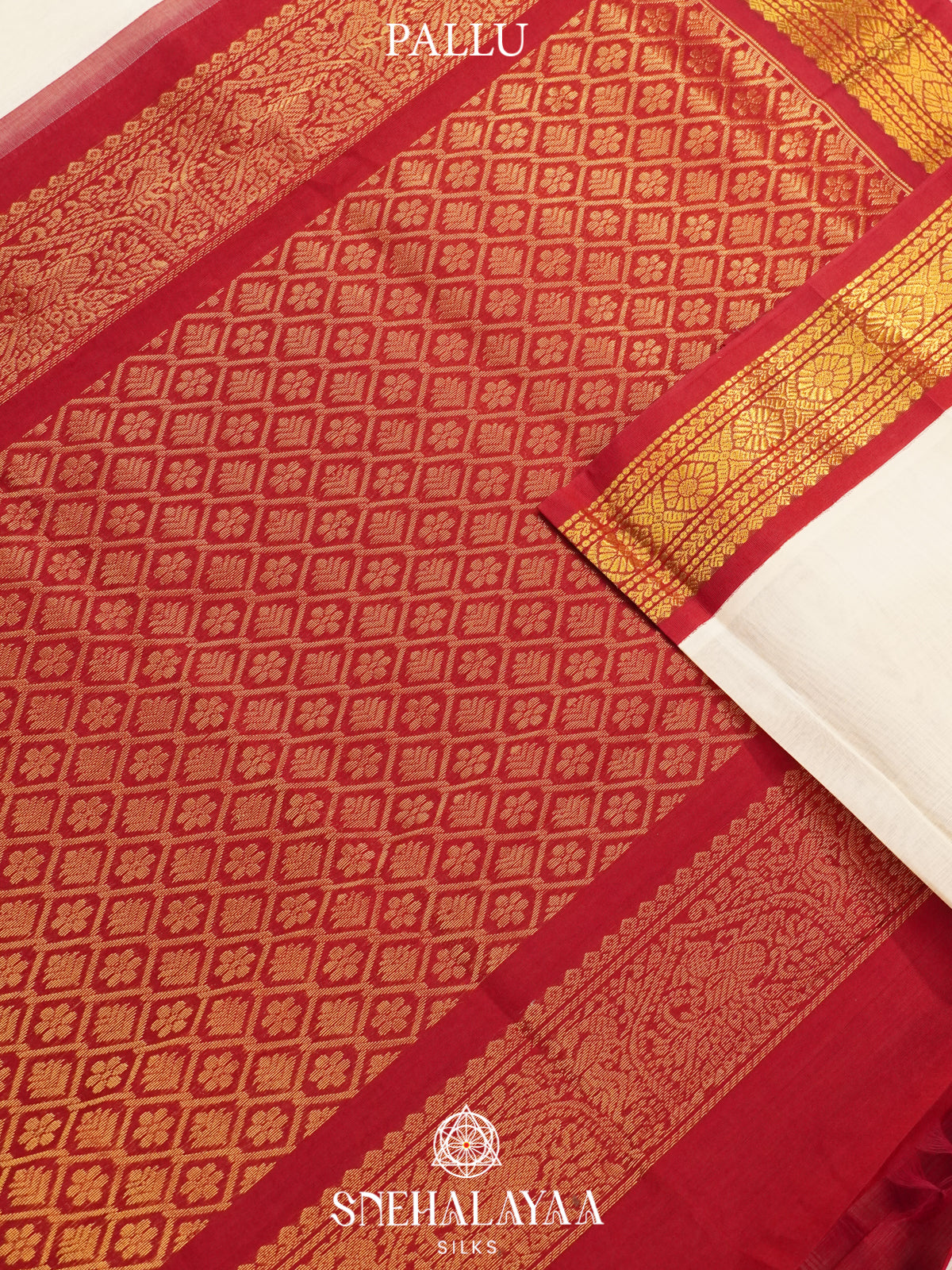 Cream Kanchi Silk Cotton Saree