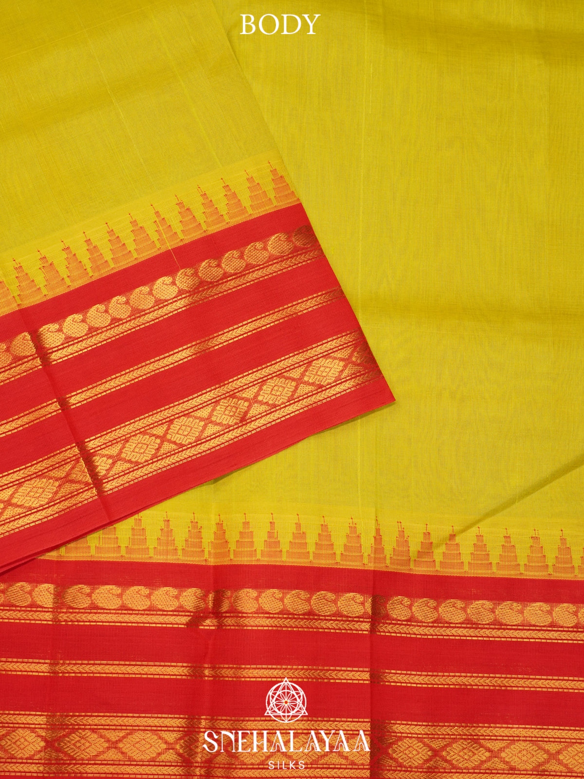 Lemon Yellow Kanchi Silk Cotton Saree
