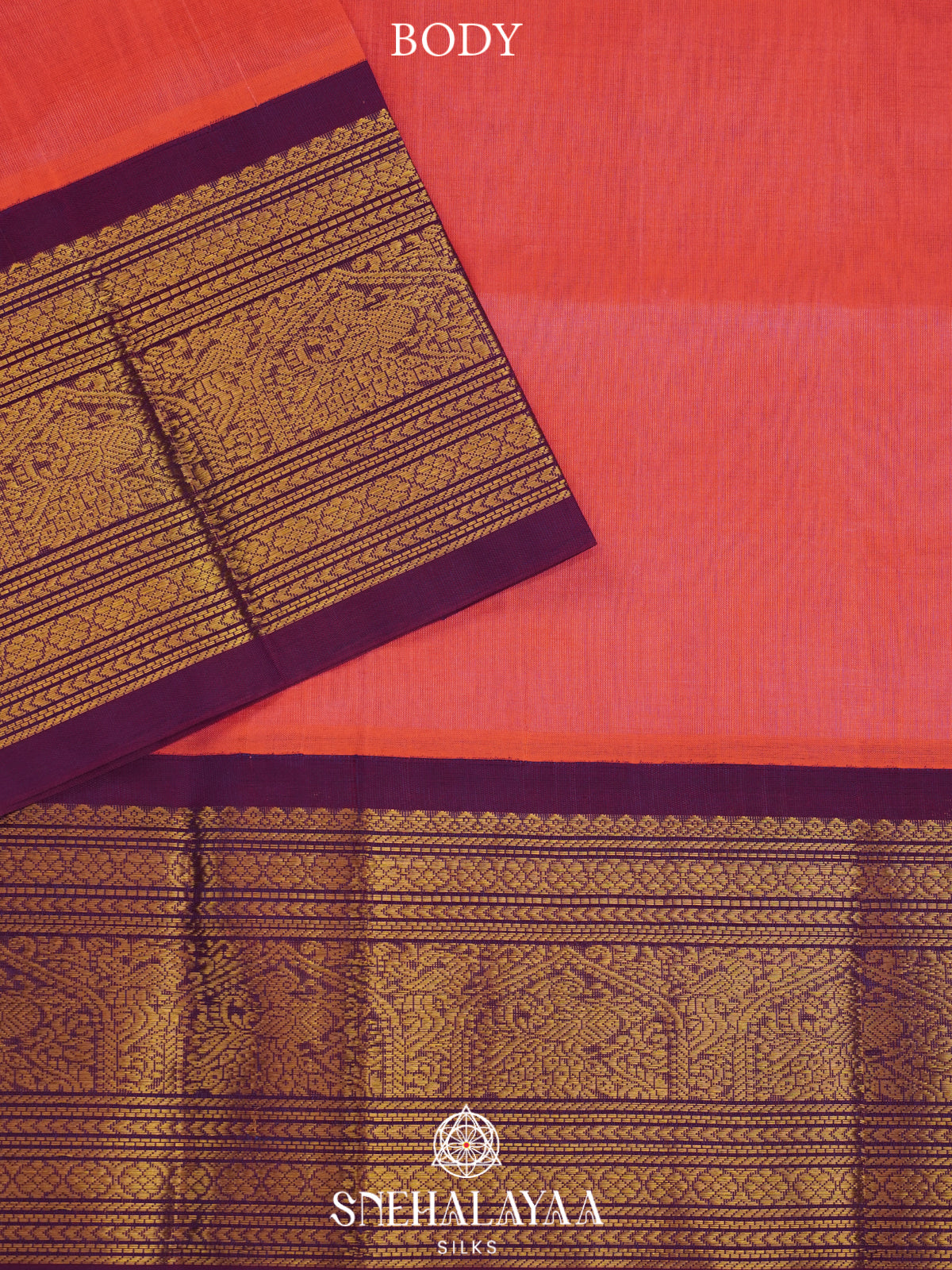 Peach Kanchi Silk Cotton Saree