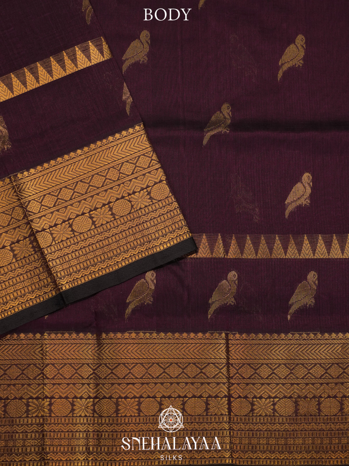 Burgundy Kanchi Silk Cotton Saree