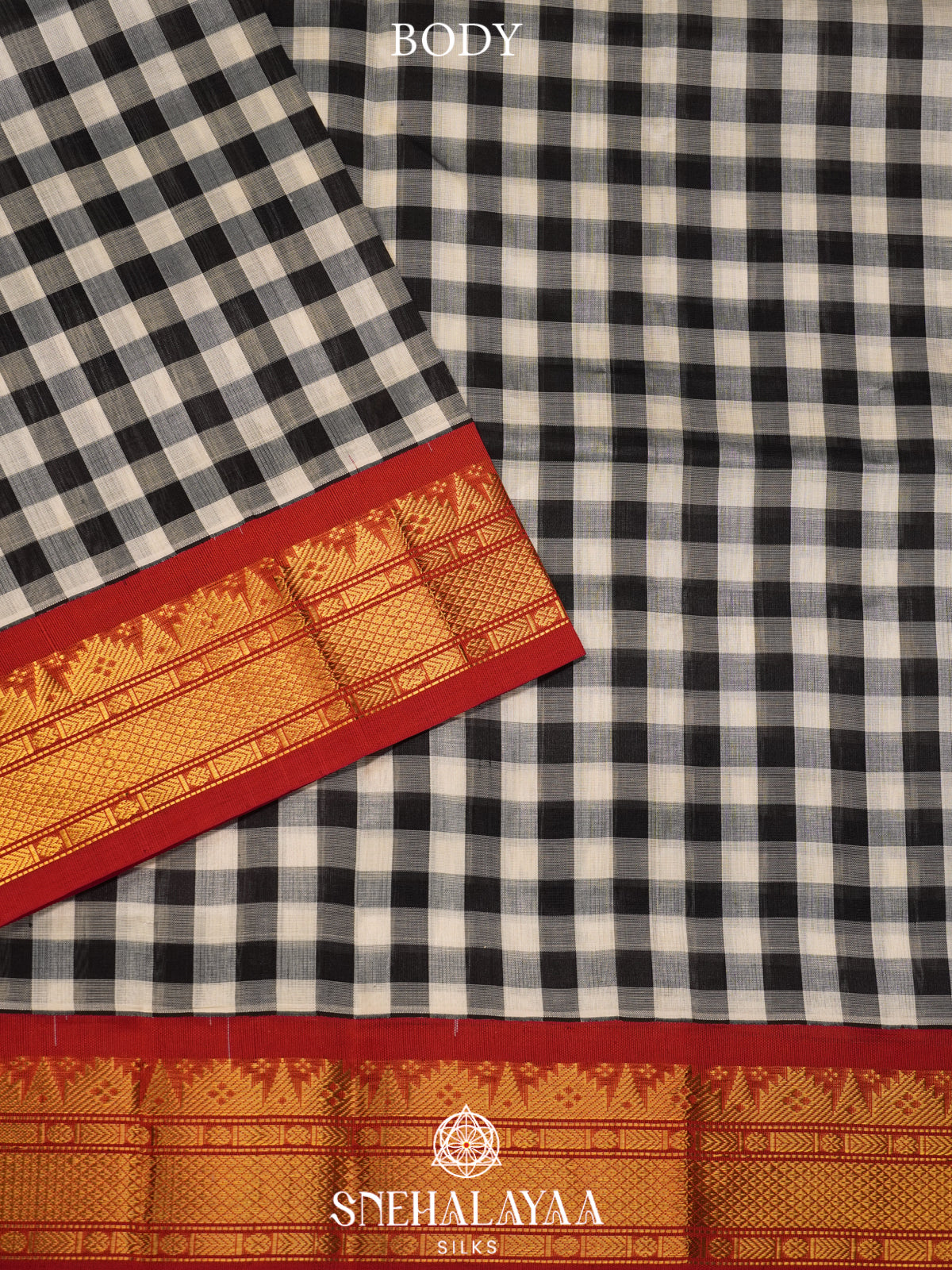 Black Kanchi Silk Cotton Saree