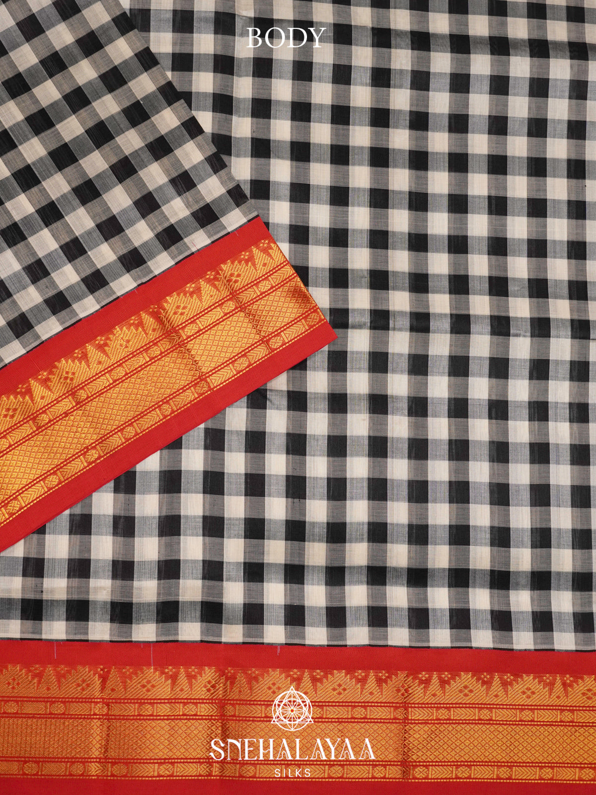 Black Kanchi Silk Cotton Saree