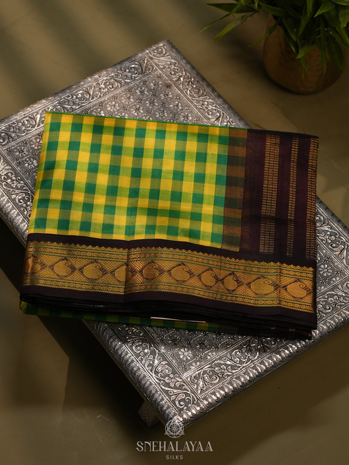 Green Kanchi Silk Cotton Saree
