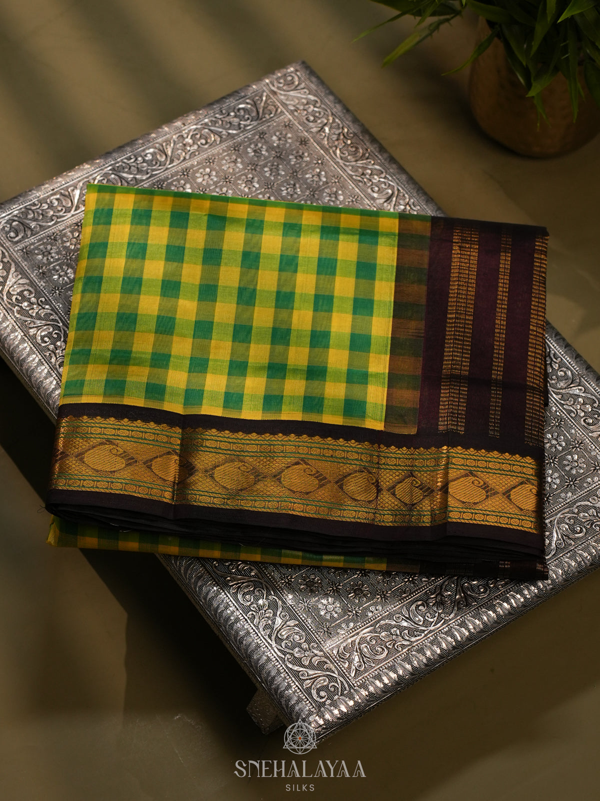 Green Kanchi Silk Cotton Saree