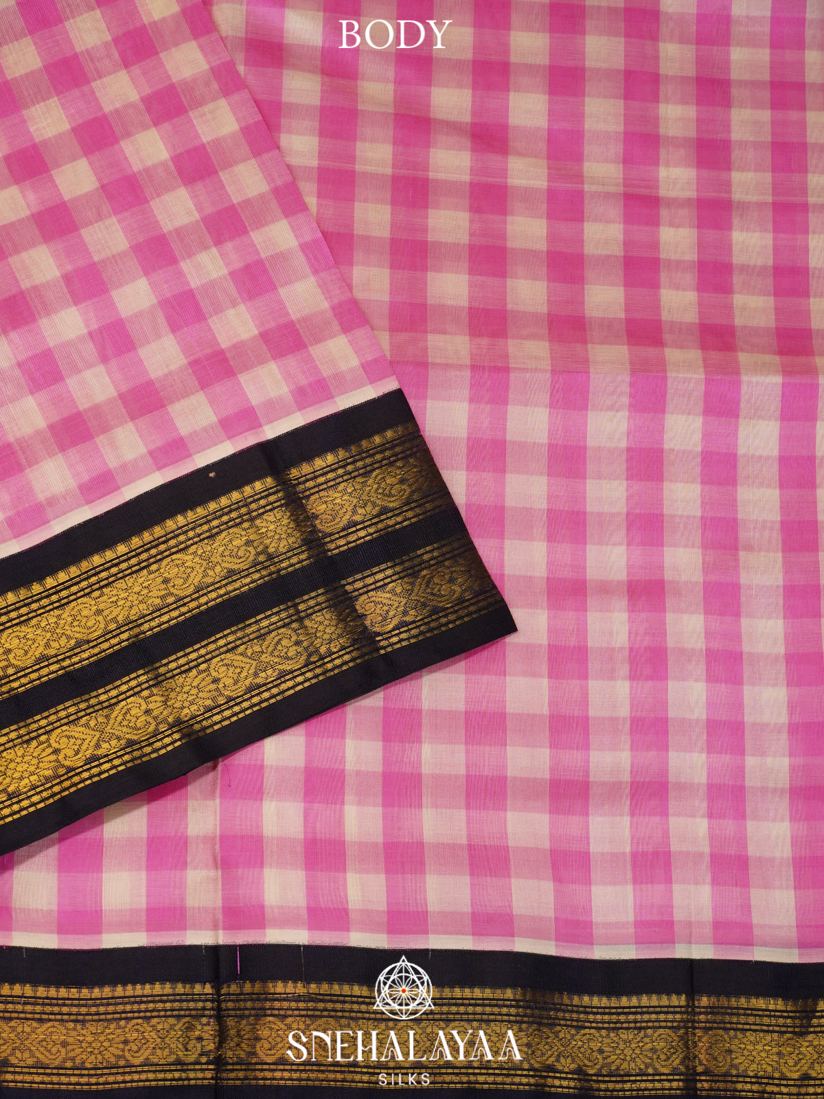 Pink  Kanchi Silk Cotton Saree