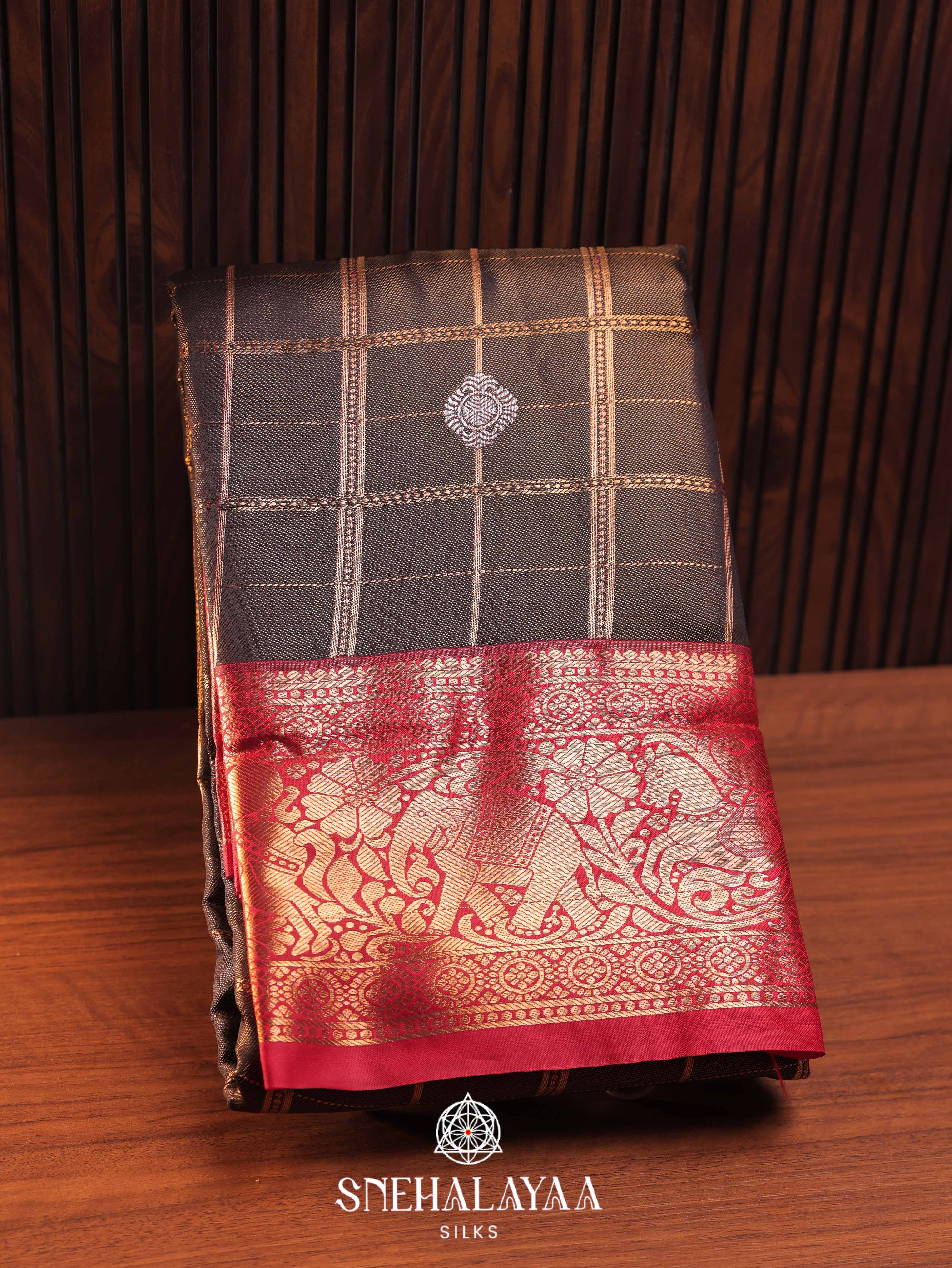 Coffee Brown Art Silk Saree