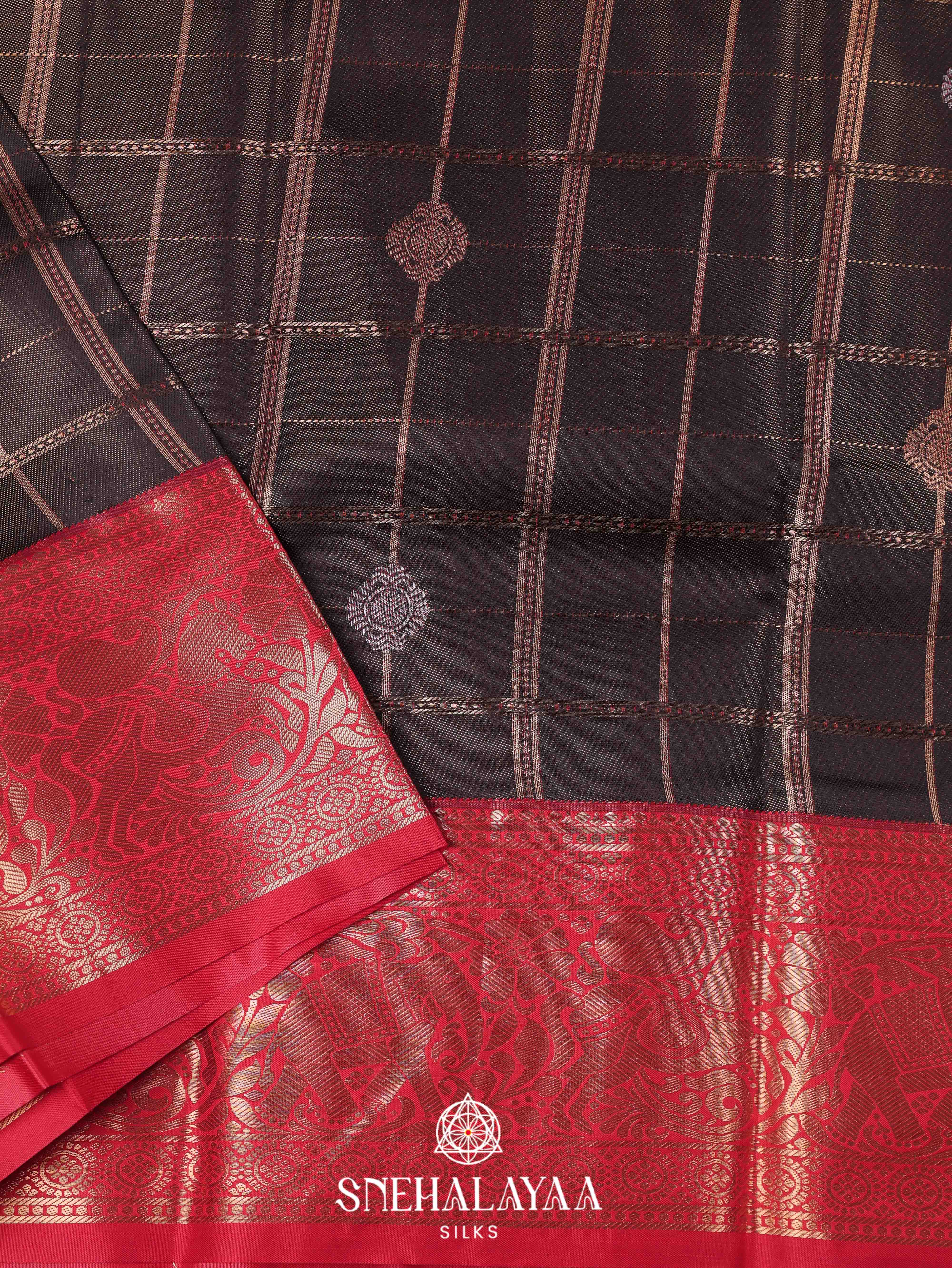 Coffee Brown Art Silk Saree