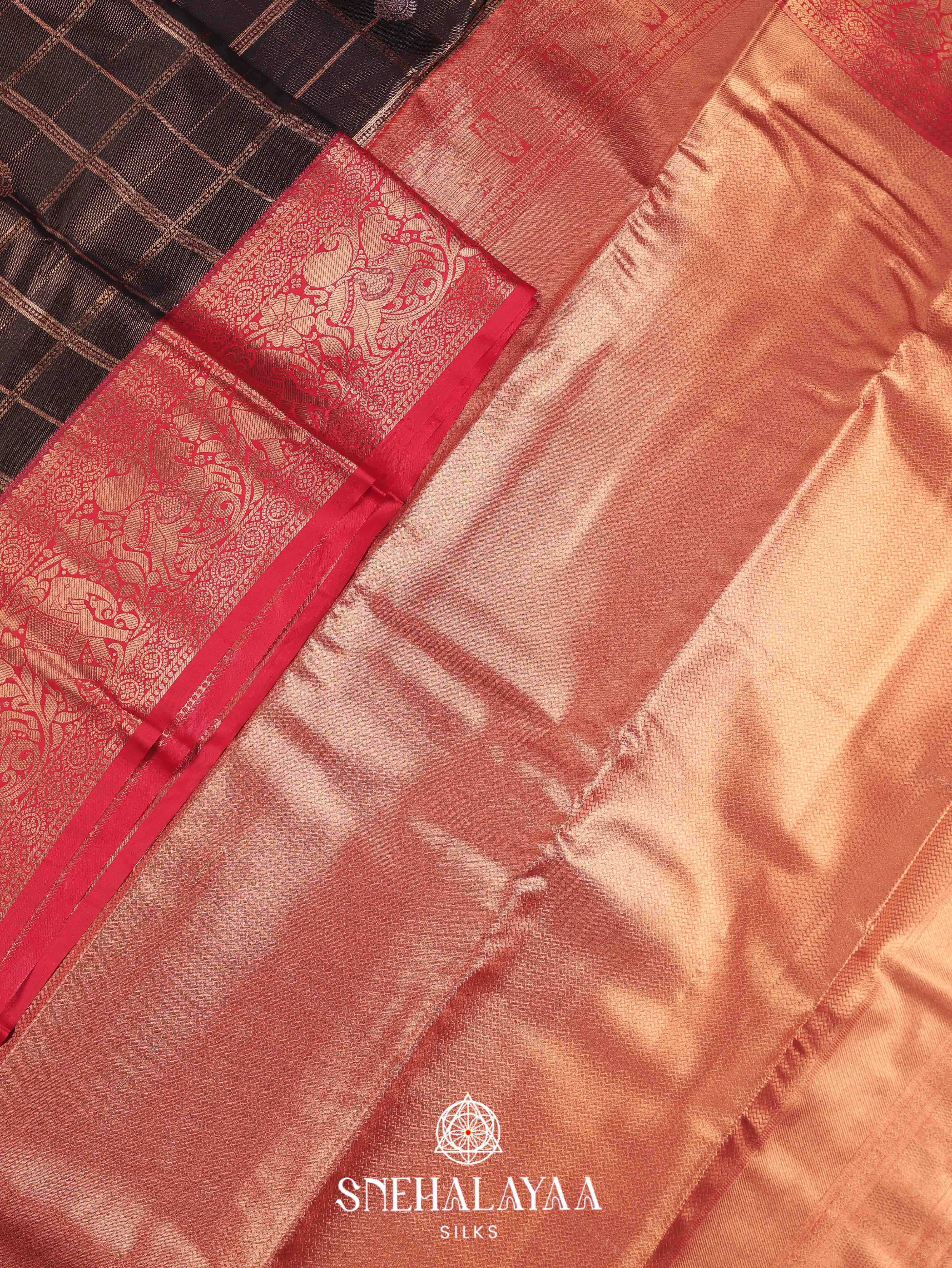 Coffee Brown Art Silk Saree