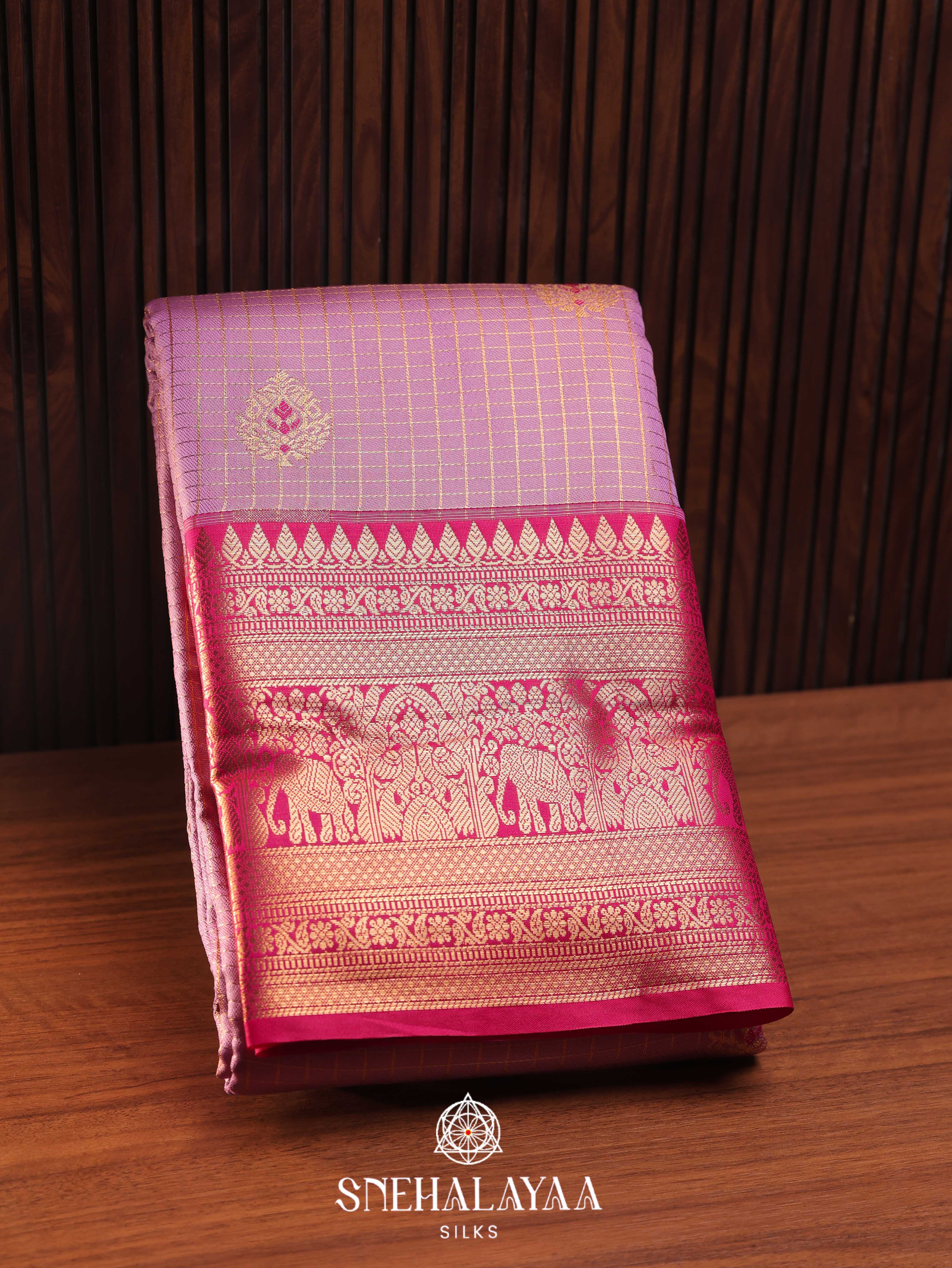 Pink Art Silk Saree