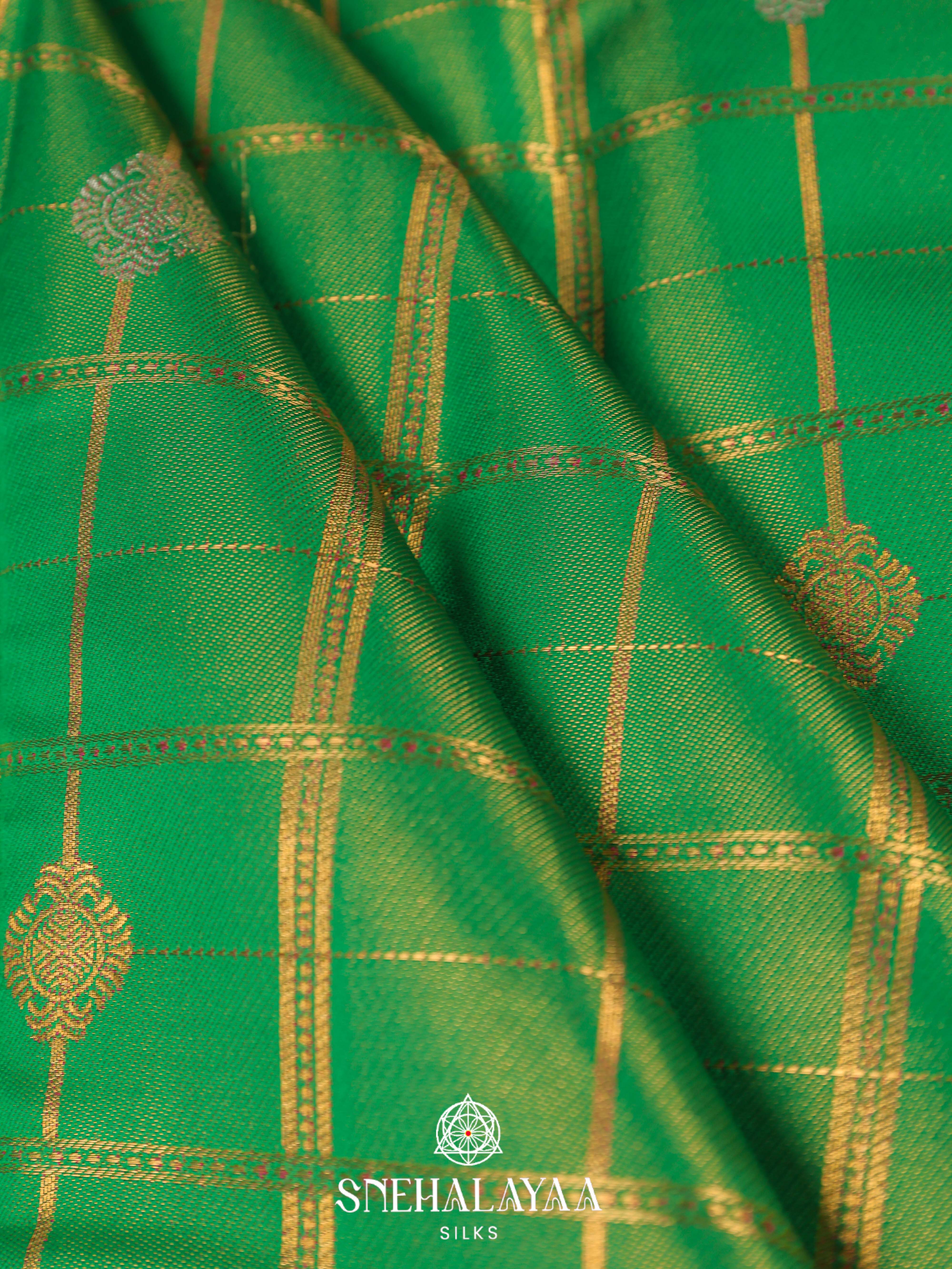 Emerald Green Art Silk Saree