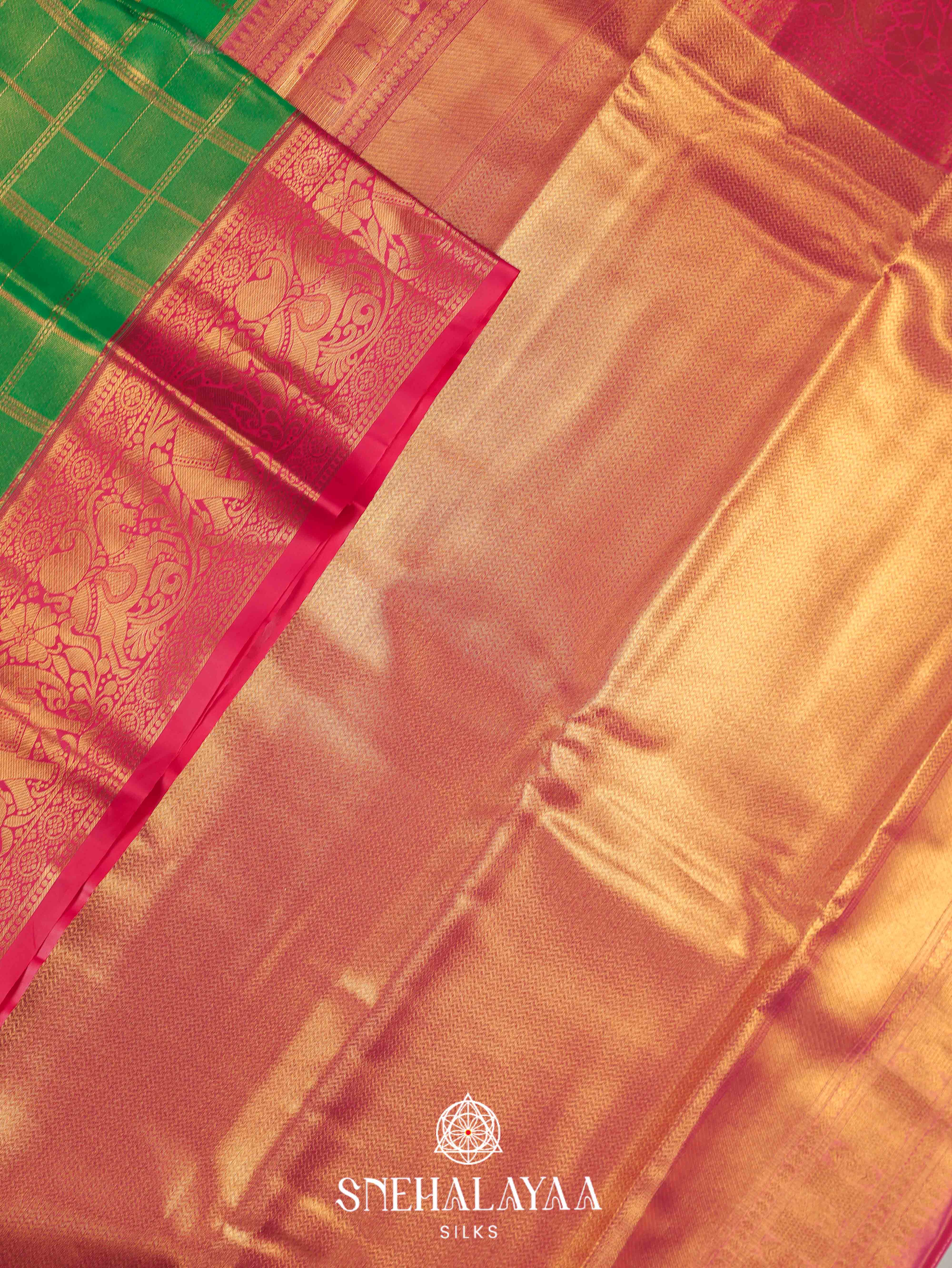 Emerald Green Art Silk Saree