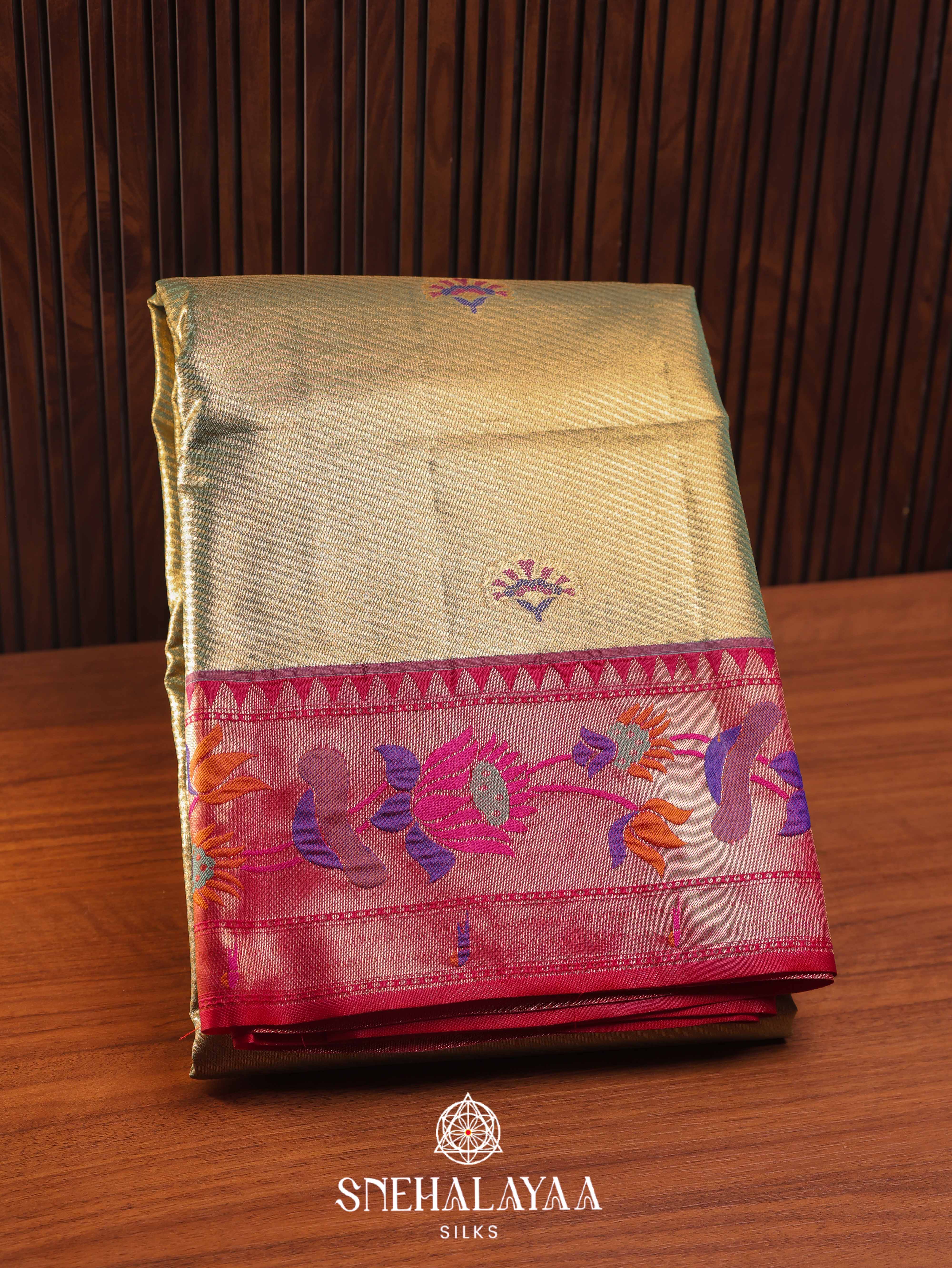 Pale Green Art Silk Saree