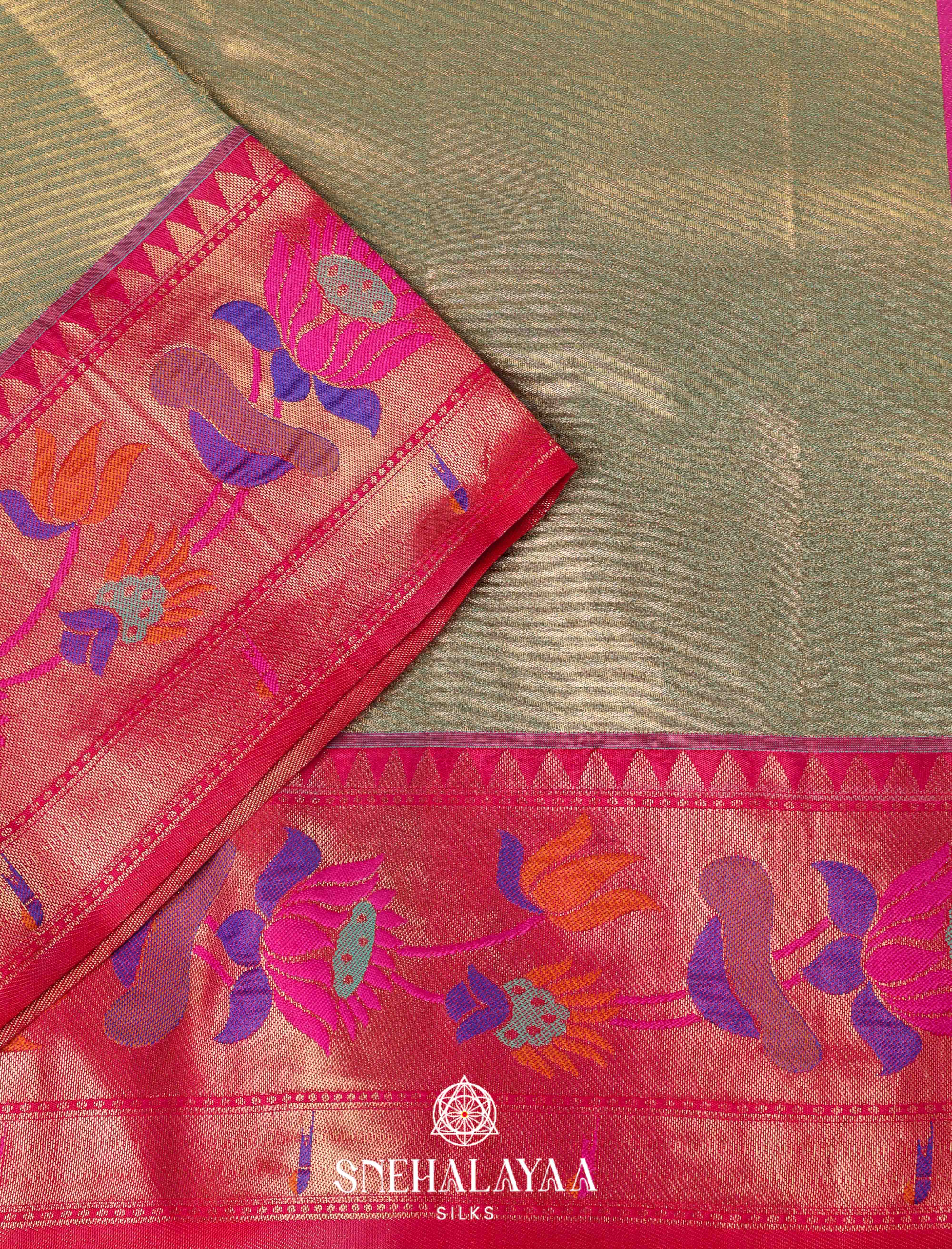 Pale Green Art Silk Saree