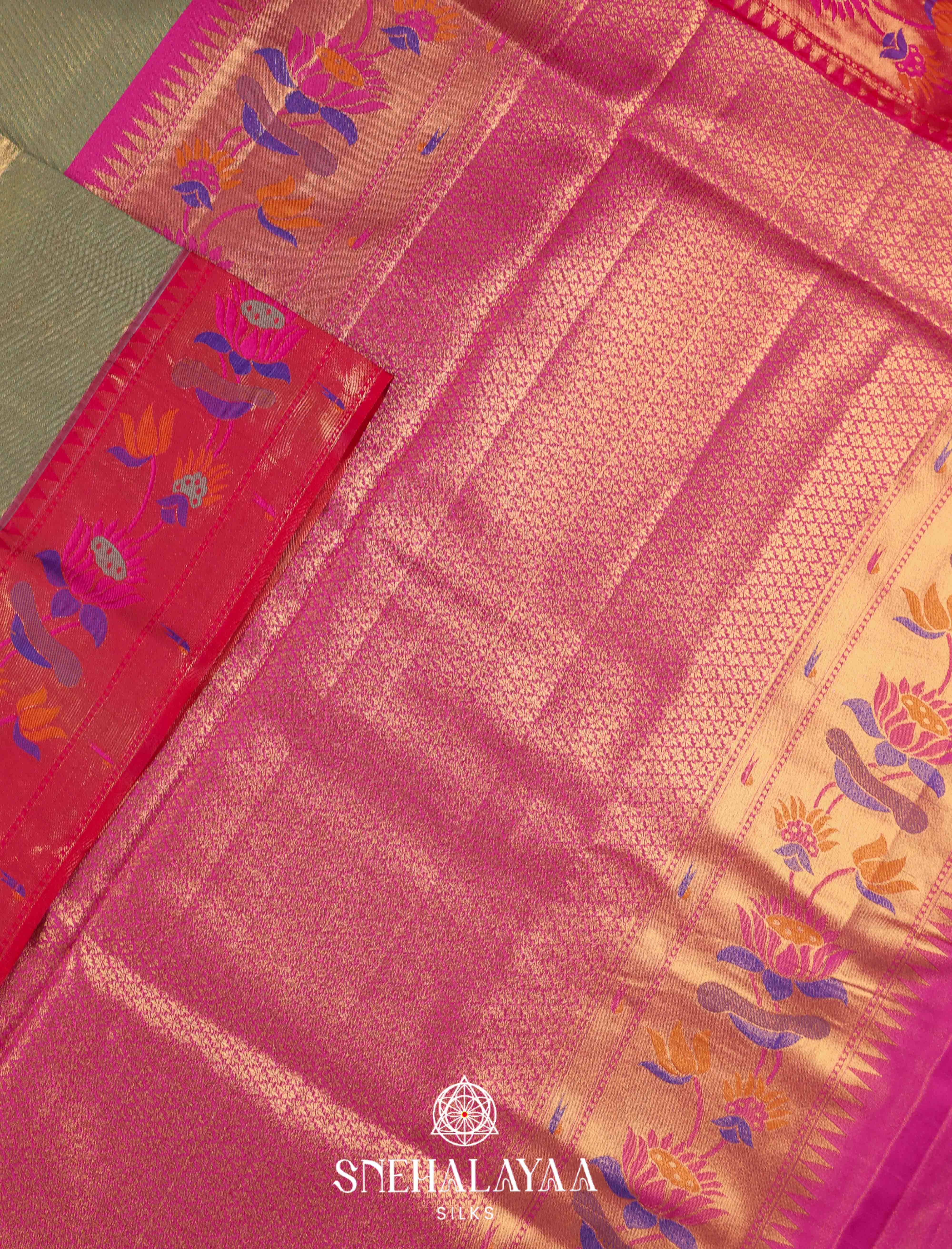 Pale Green Art Silk Saree