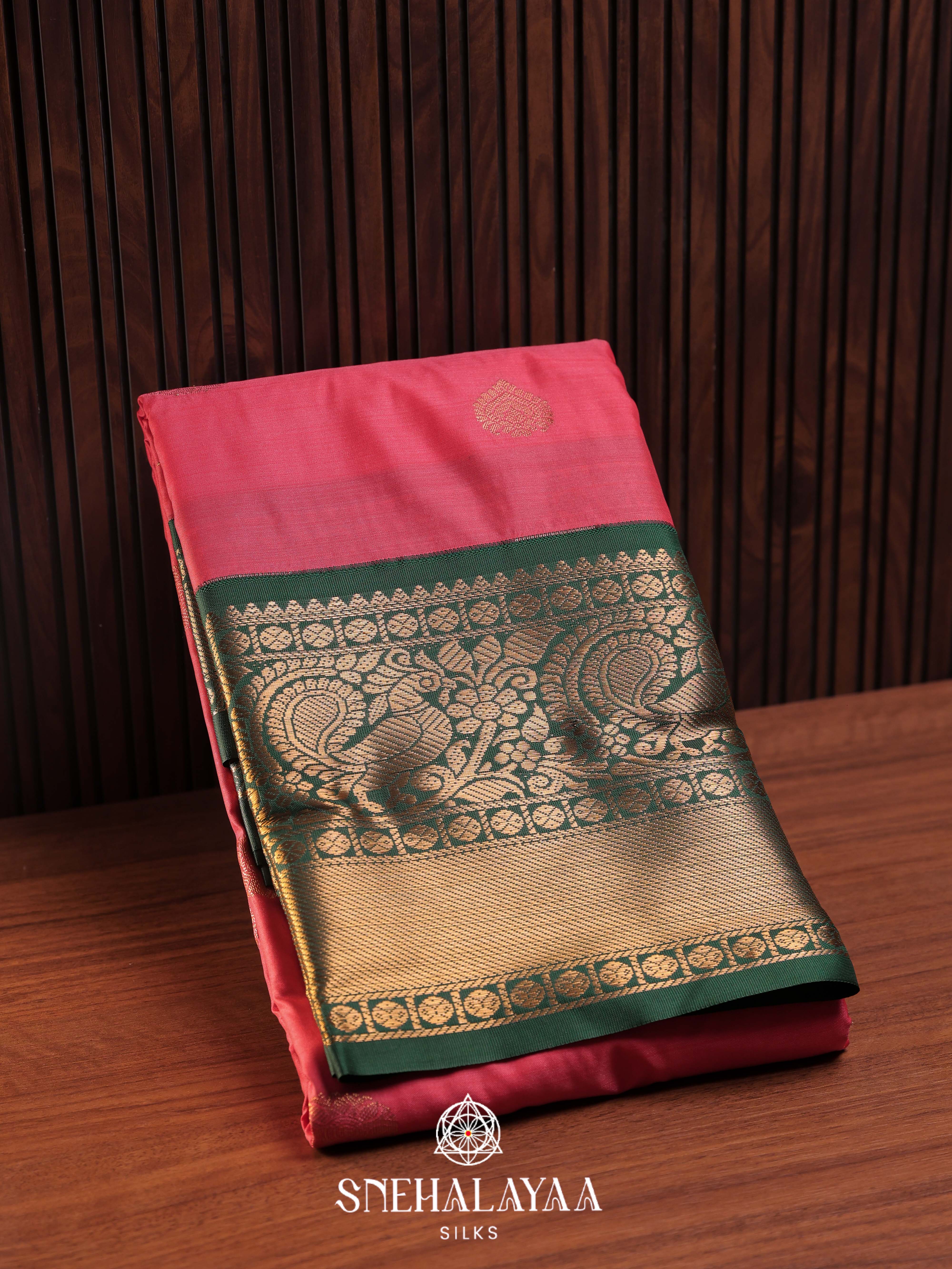 Ruby Pink Art Silk Saree