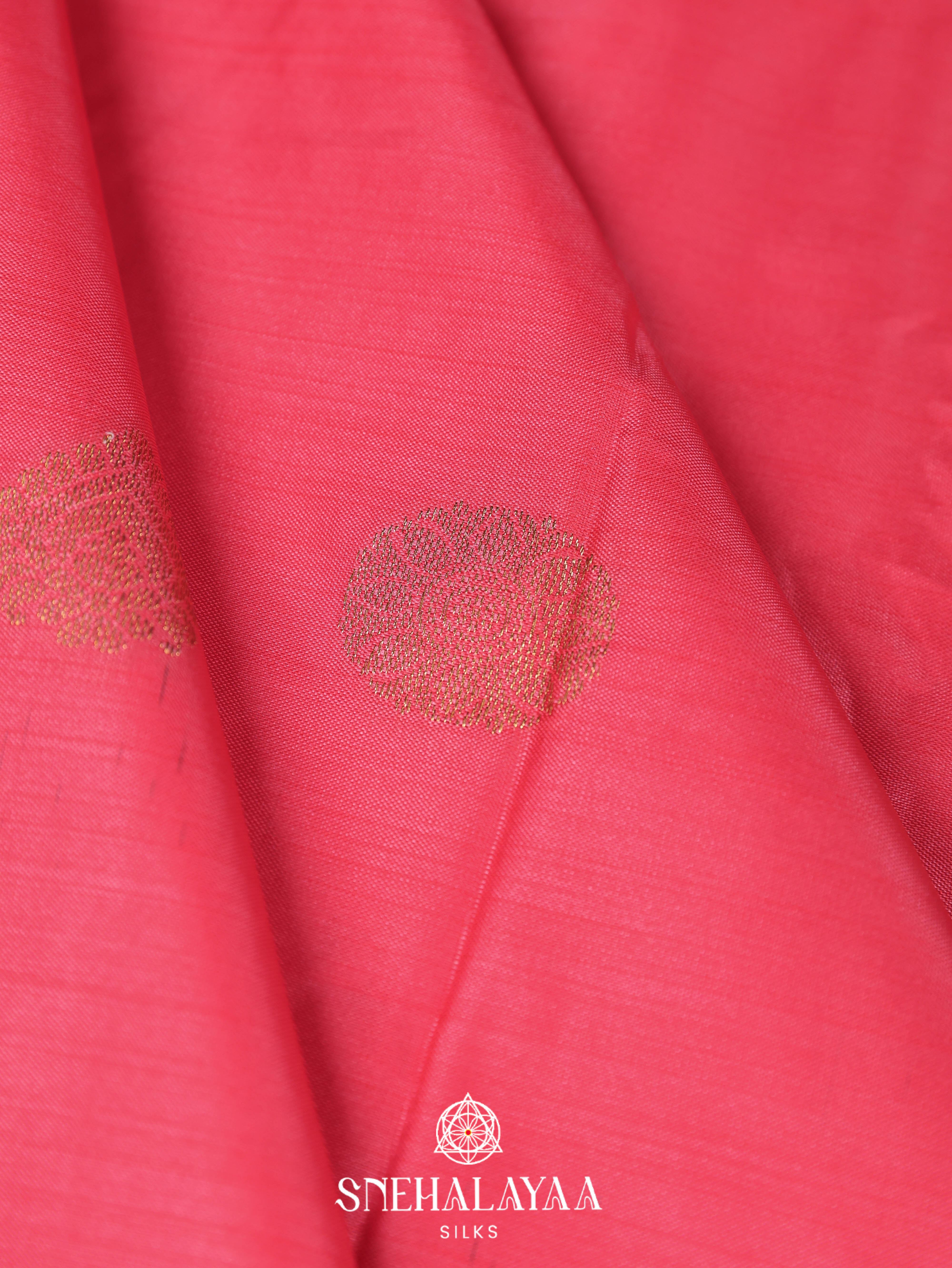 Ruby Pink Art Silk Saree