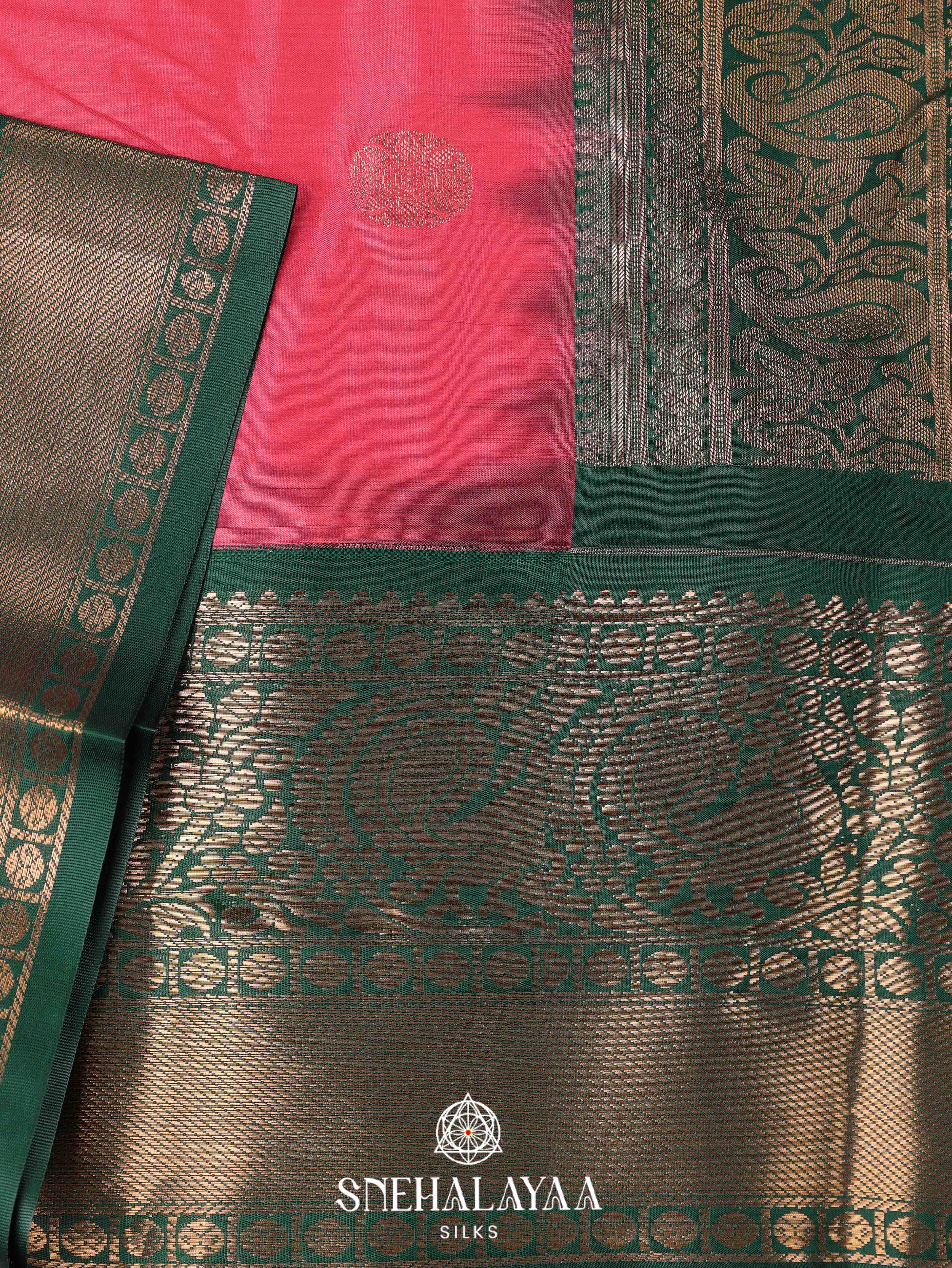 Ruby Pink Art Silk Saree