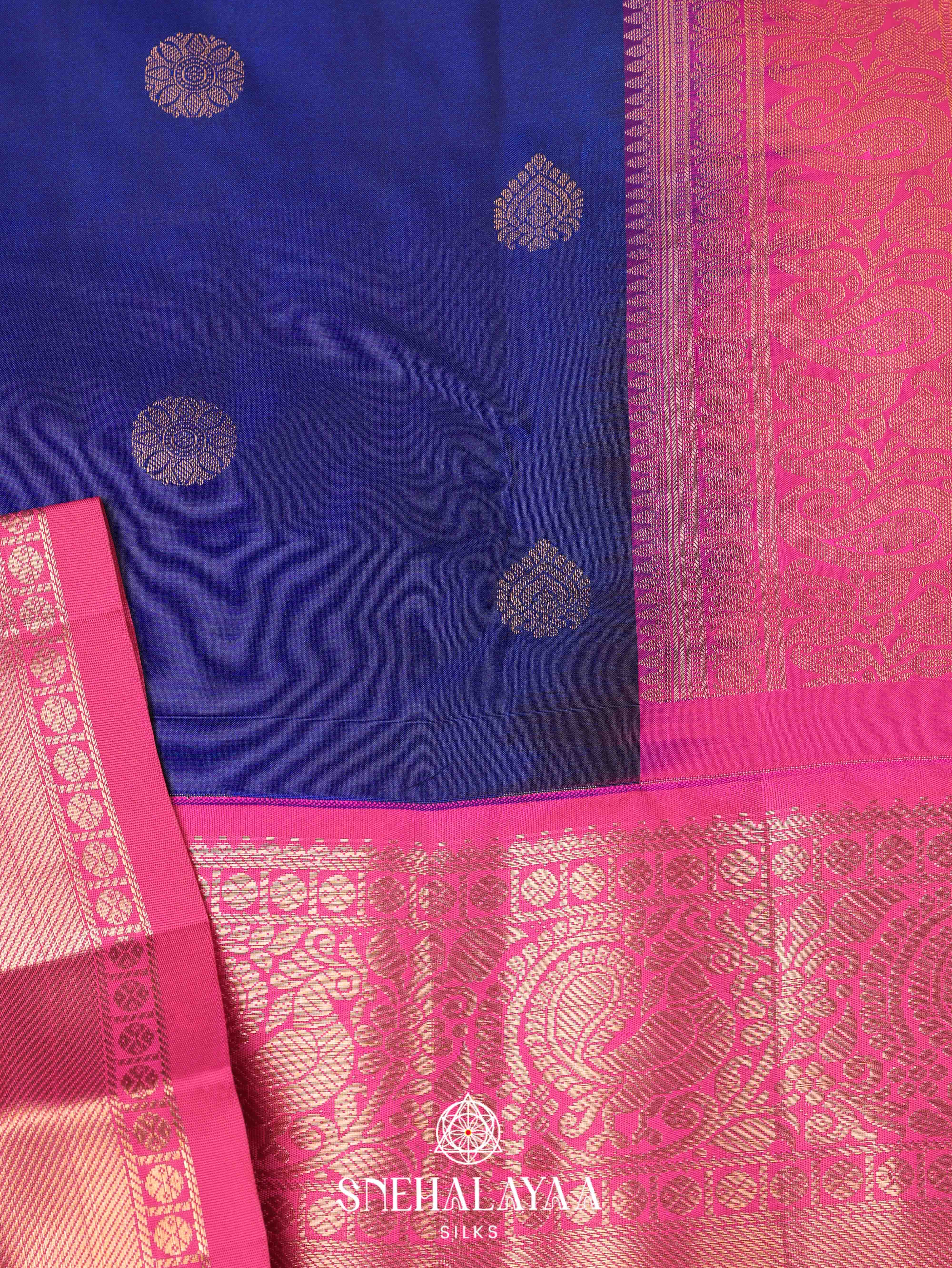 Navy Blue Art Silk Saree