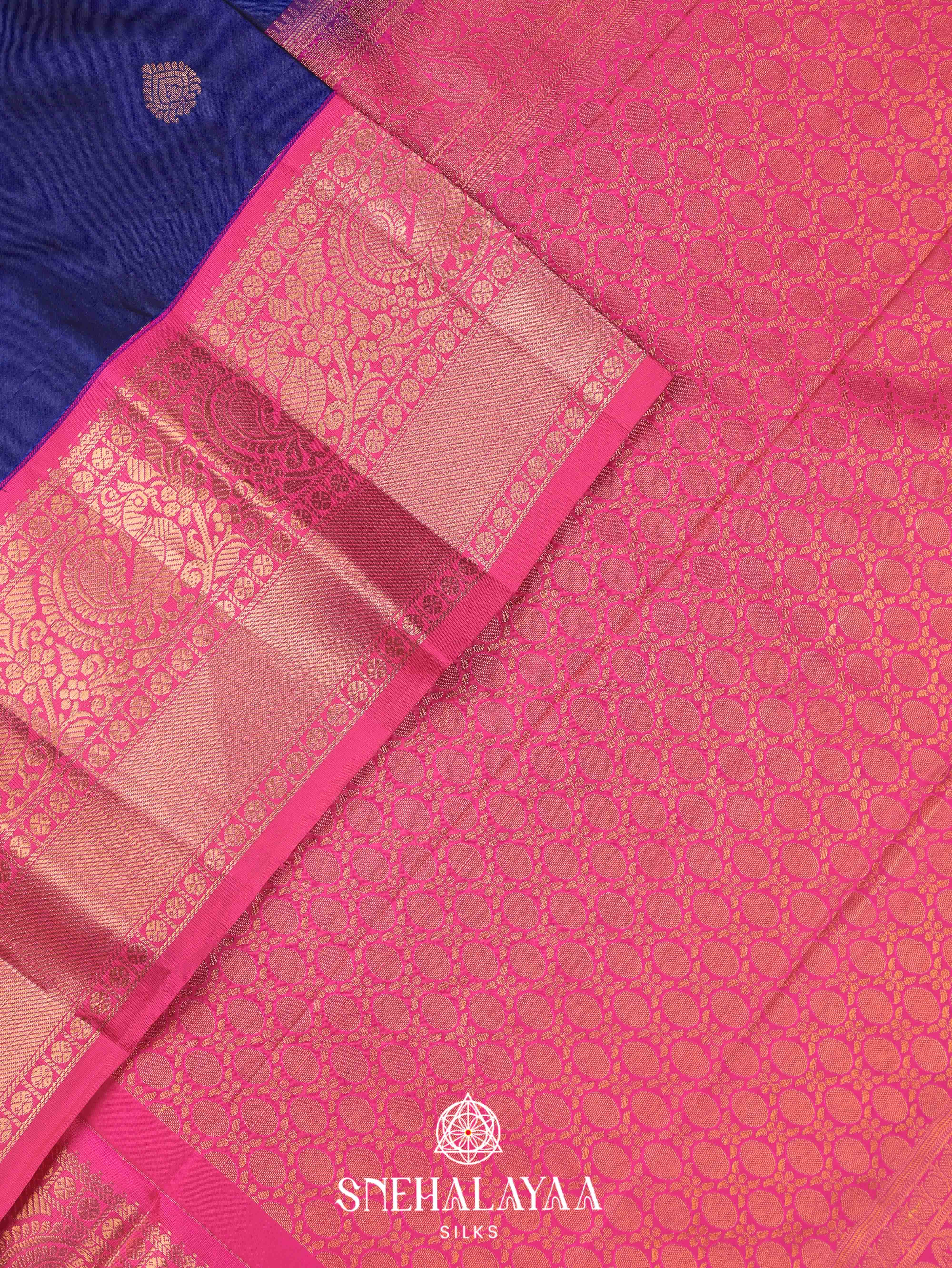Navy Blue Art Silk Saree