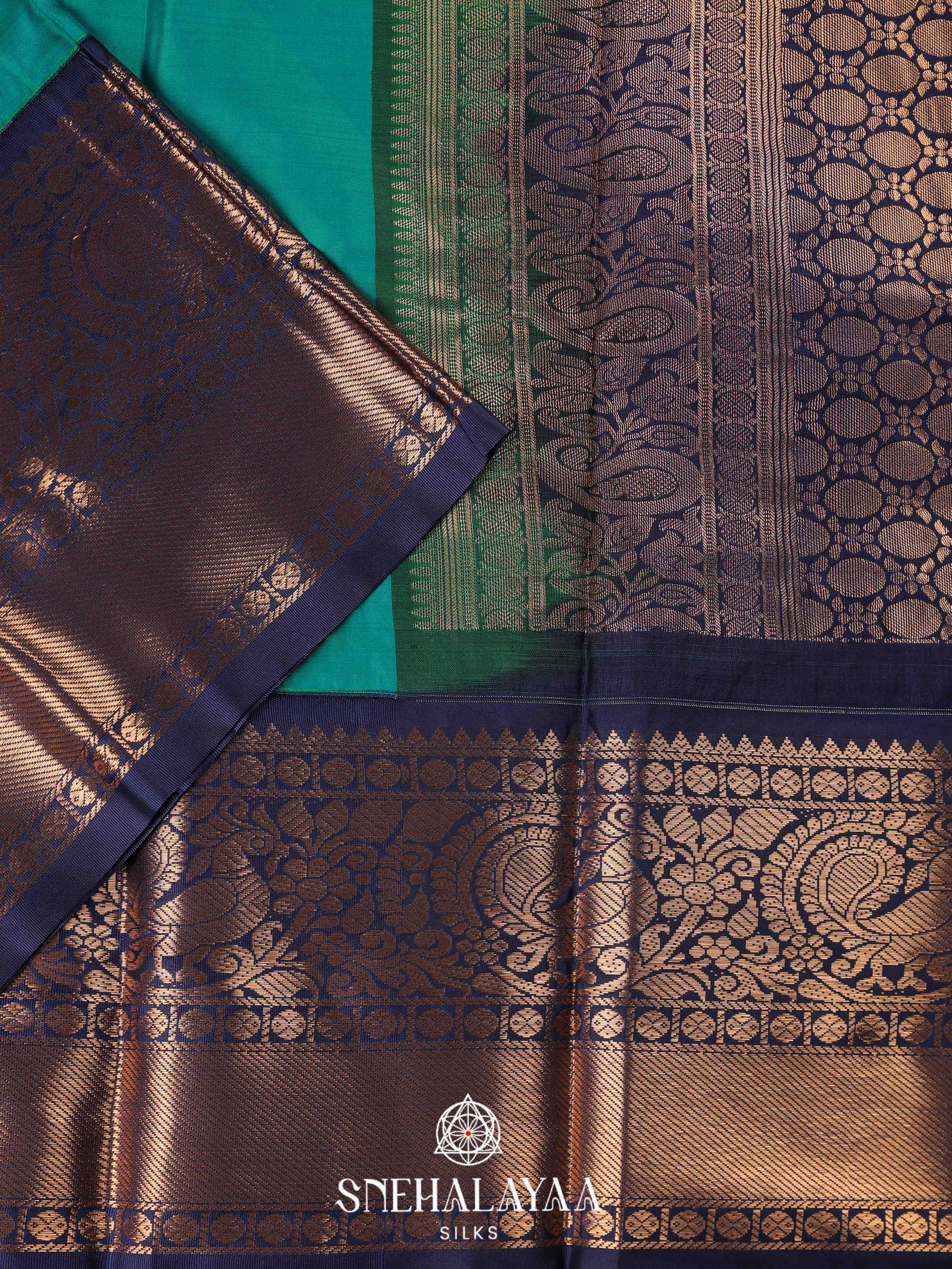 Teal Blue Art Silk Saree