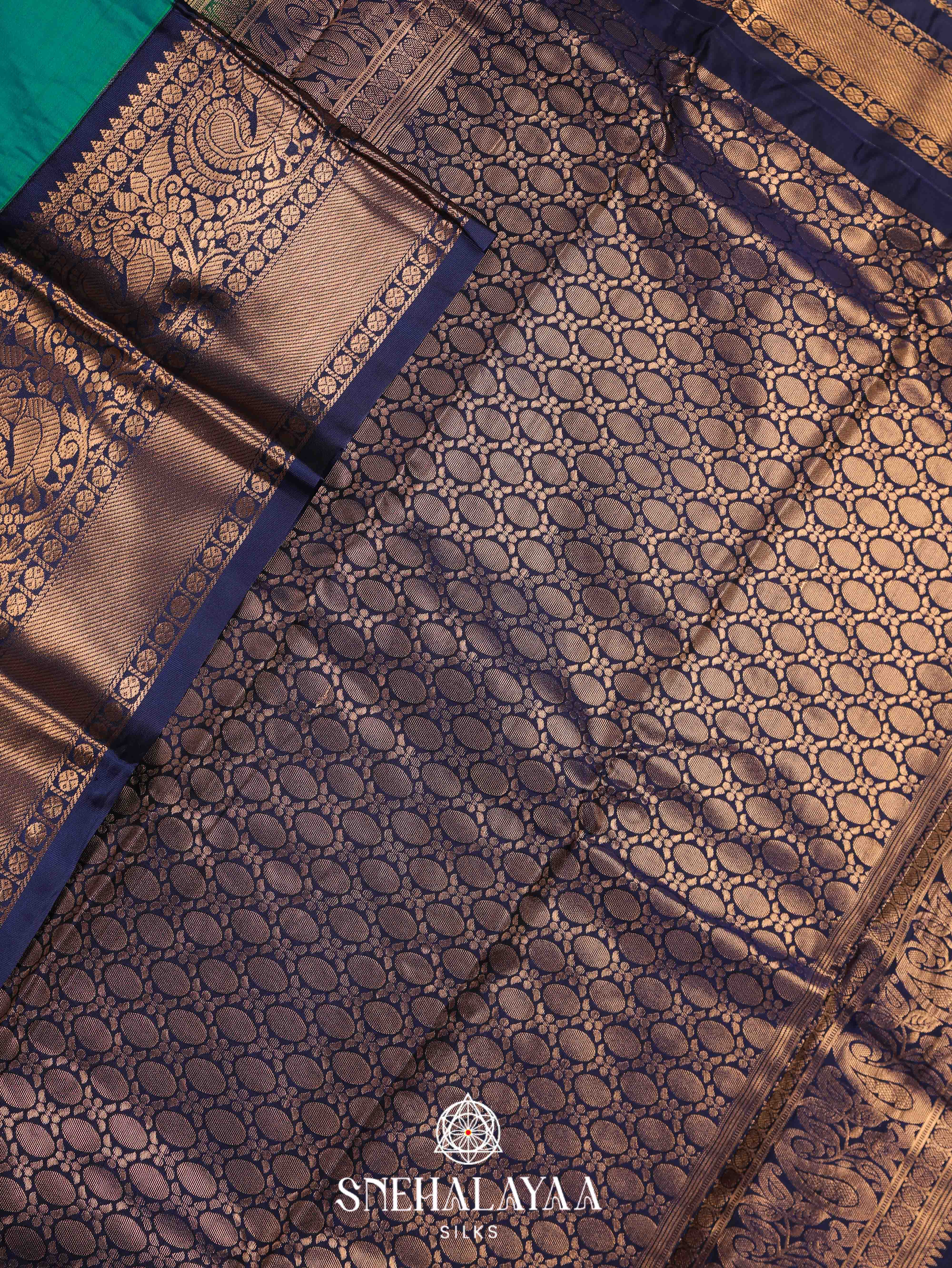 Teal Blue Art Silk Saree