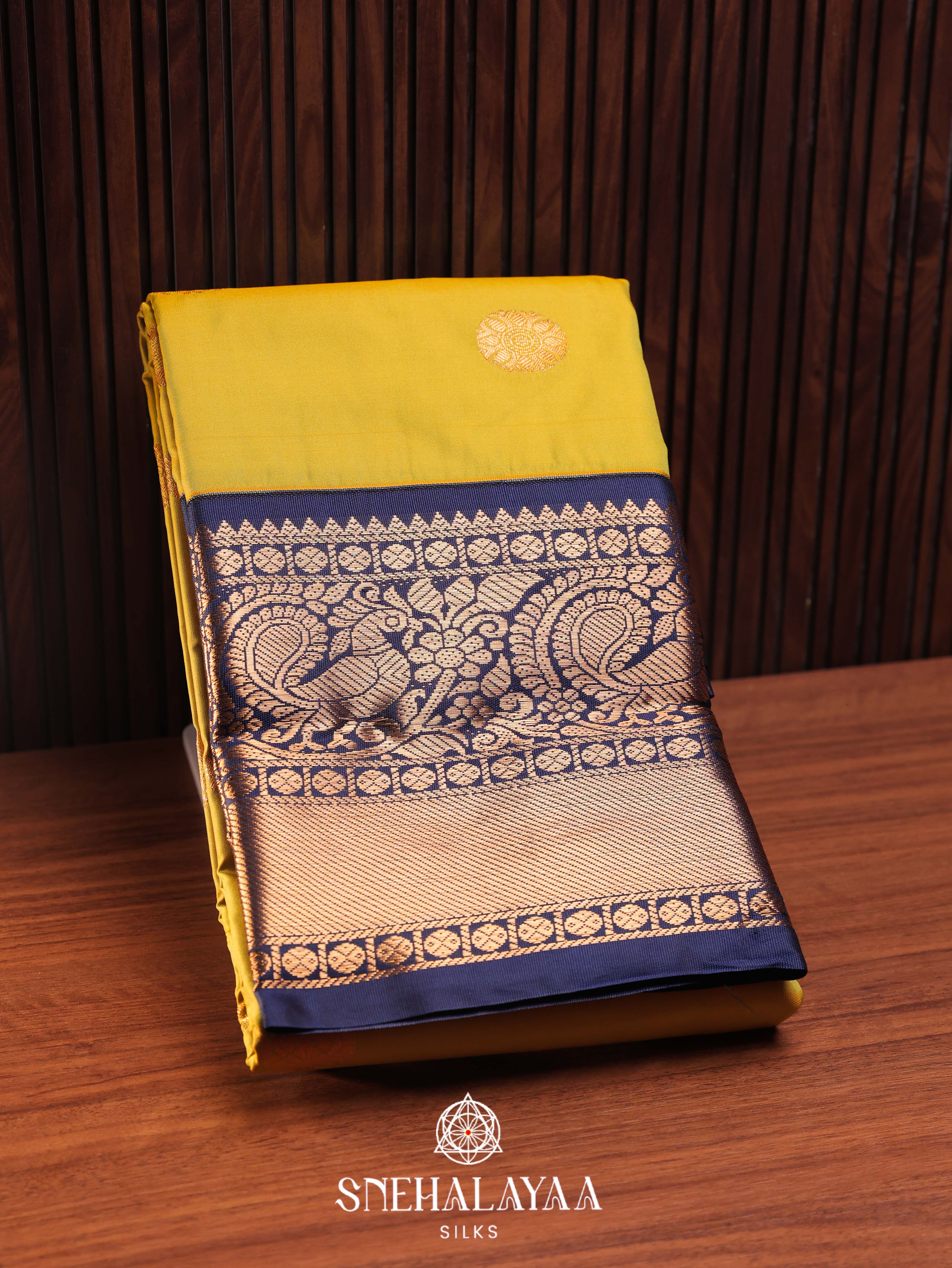 Lemon Yellow Art Silk Saree
