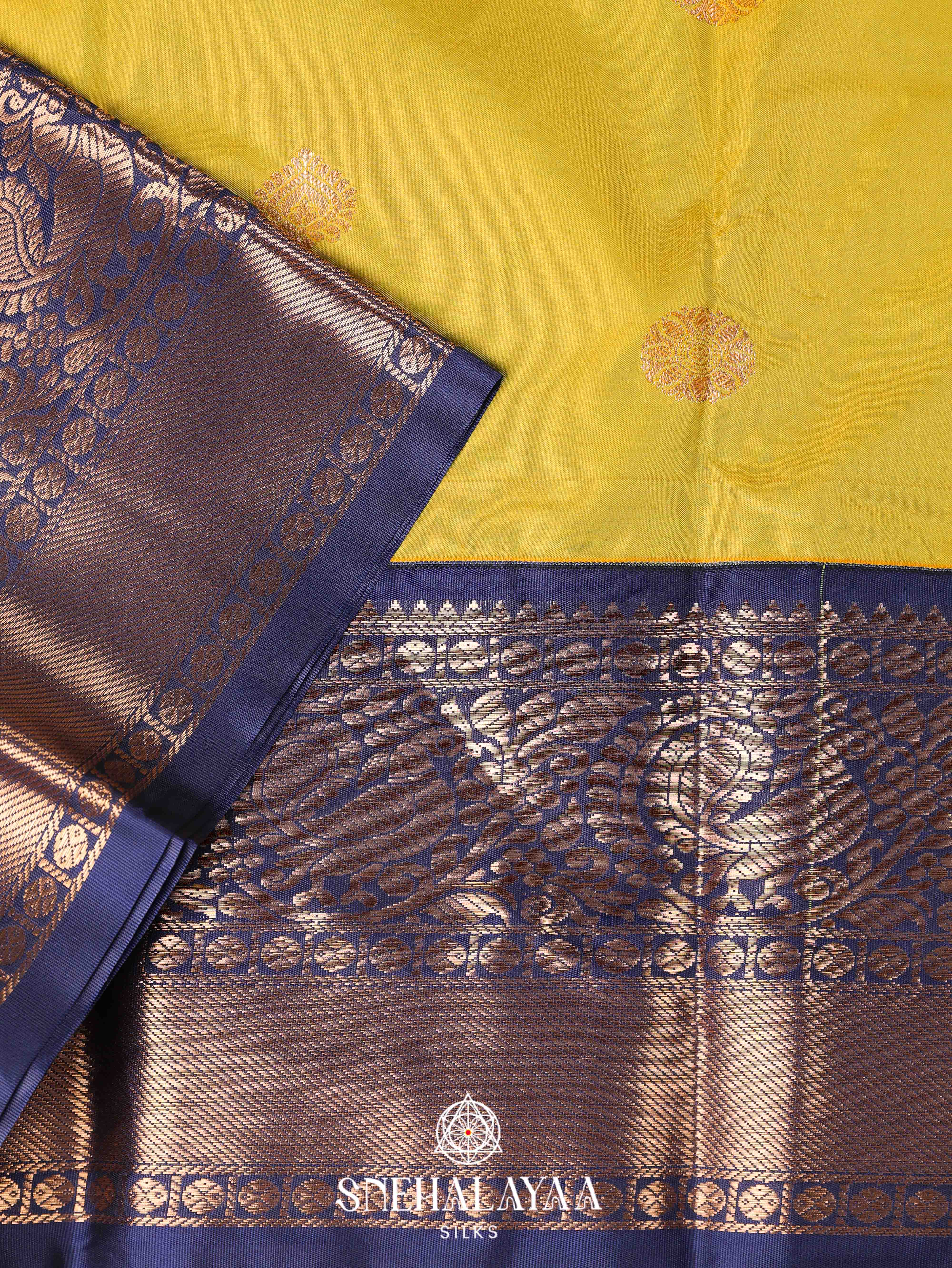 Lemon Yellow Art Silk Saree