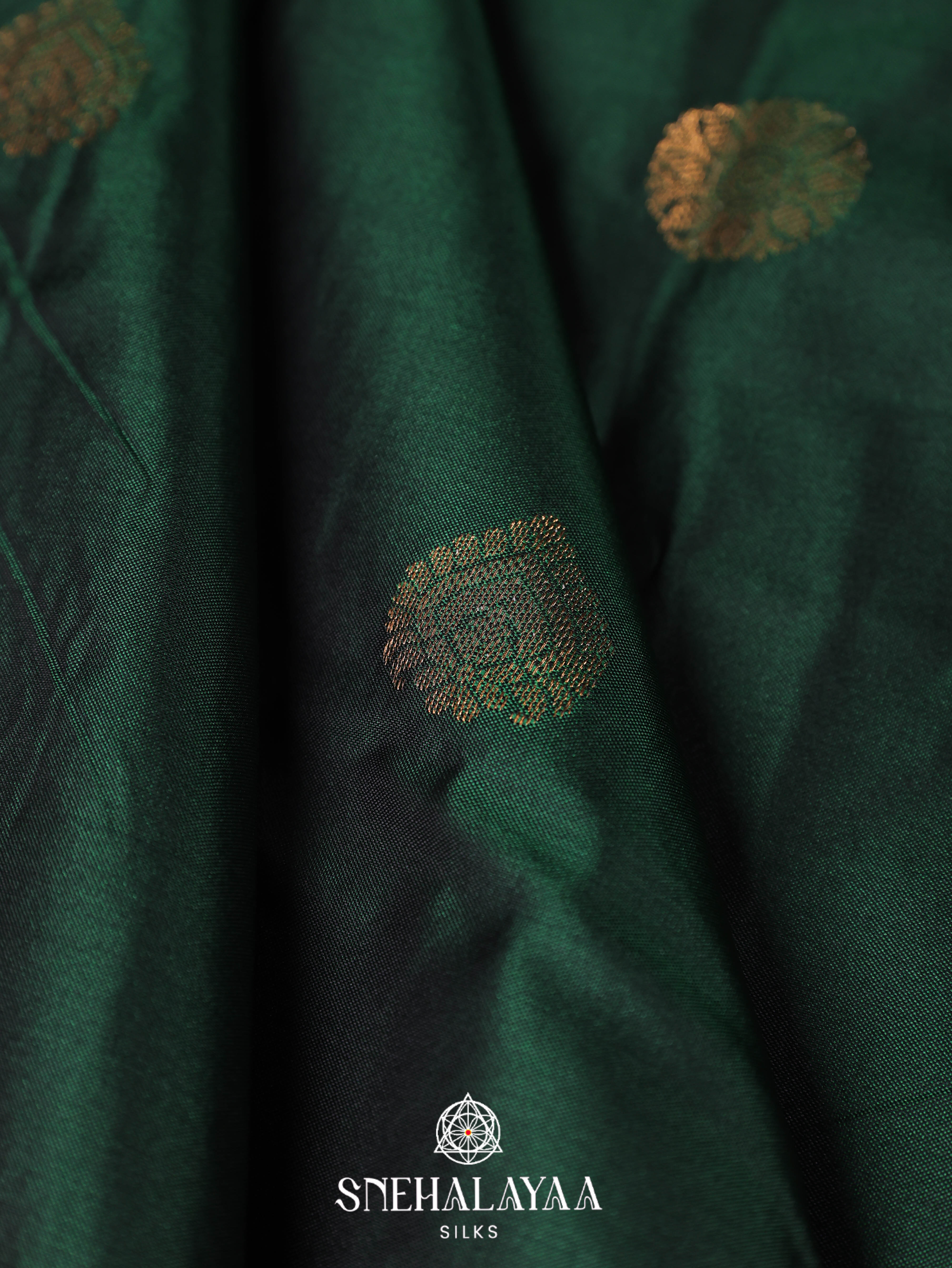 Forest Green Art Silk Saree