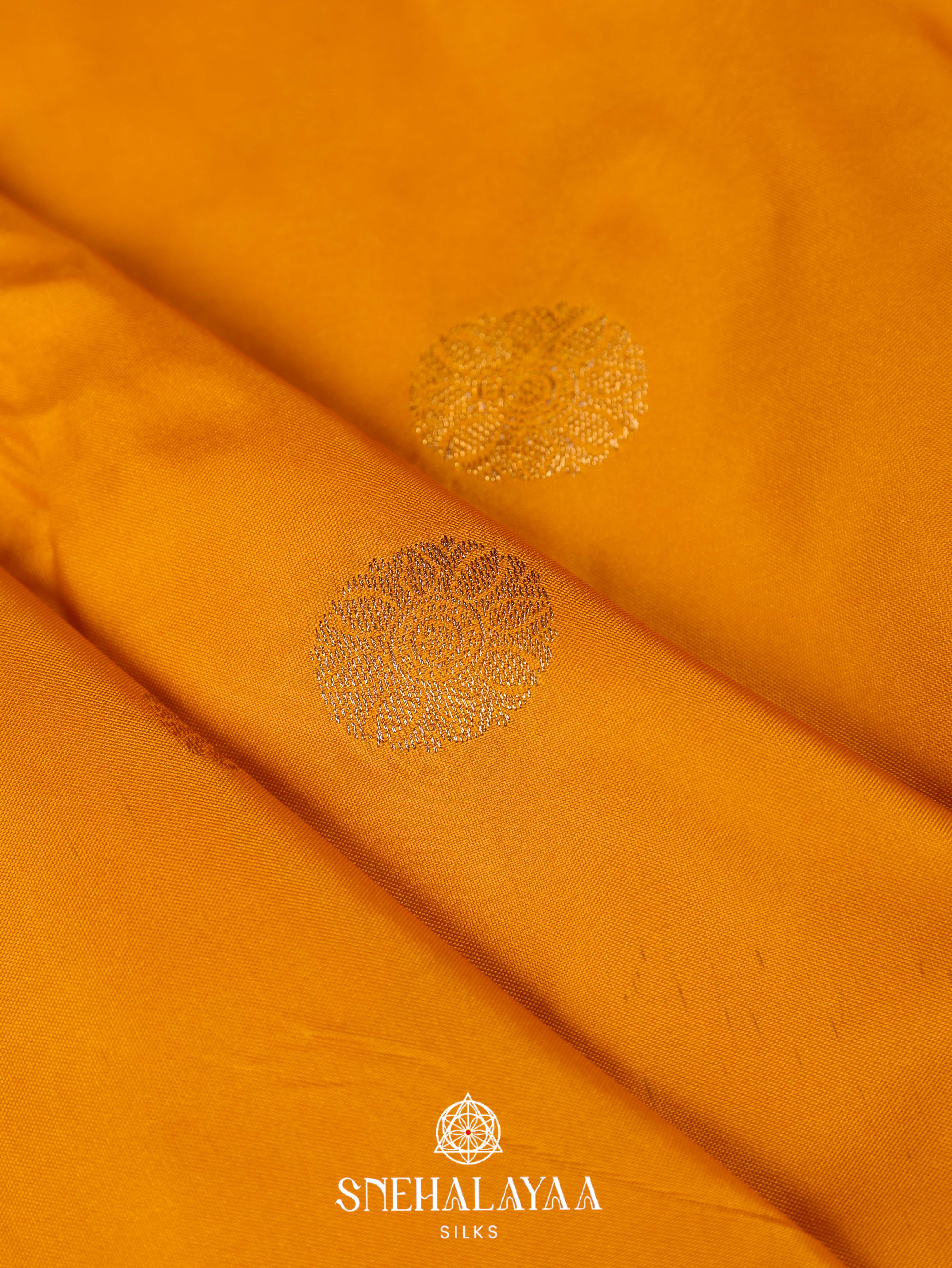Mango Yellow Art Silk Saree
